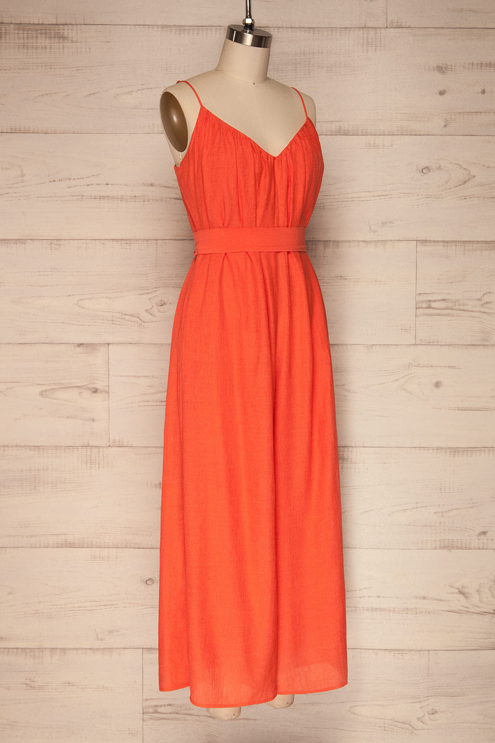 Skogar Coral Wide Leg Jumpsuit w/ Belt | La petite garçonne side view