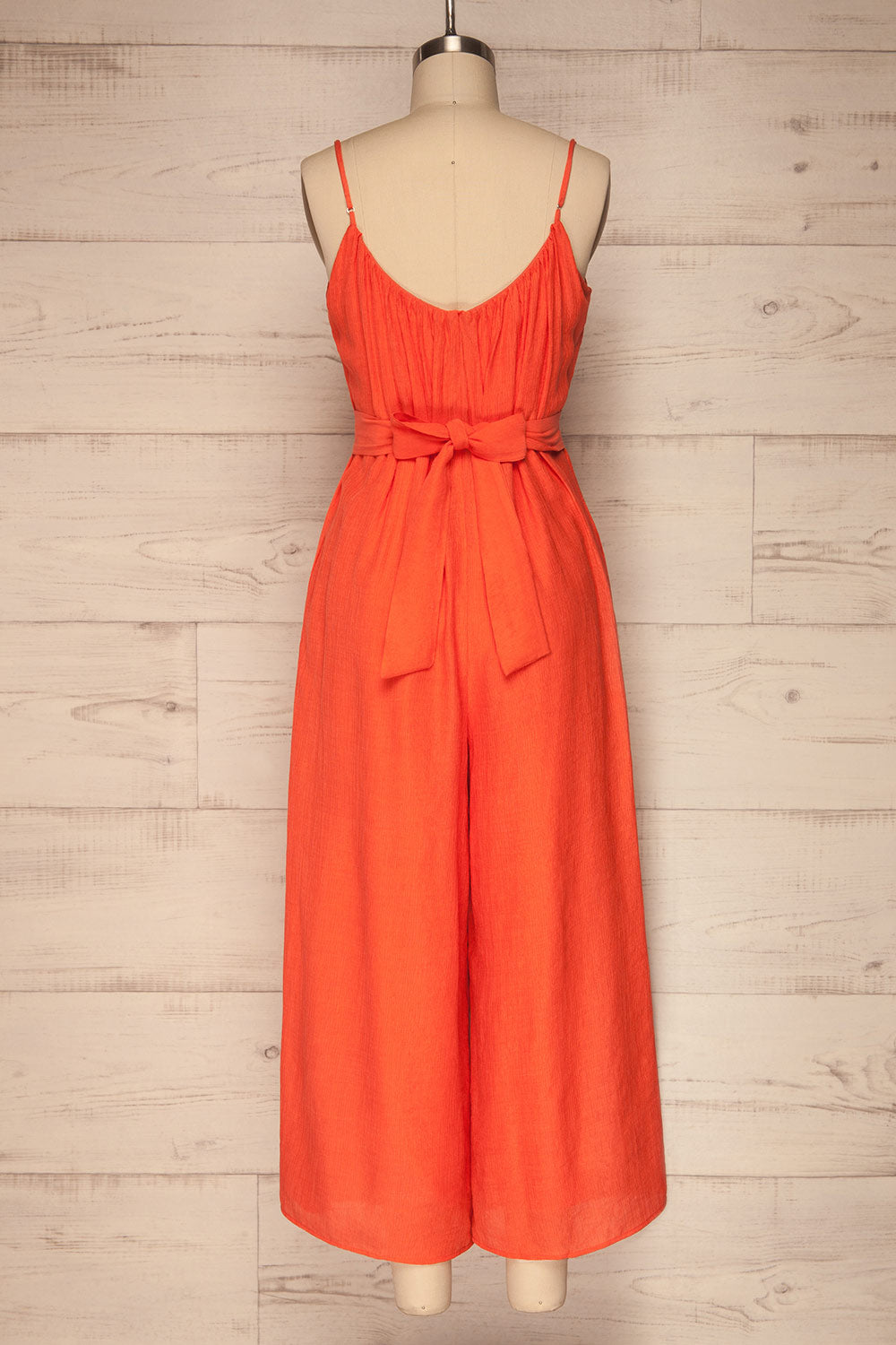 Skogar Coral Wide Leg Jumpsuit w/ Belt | La petite garçonne back view