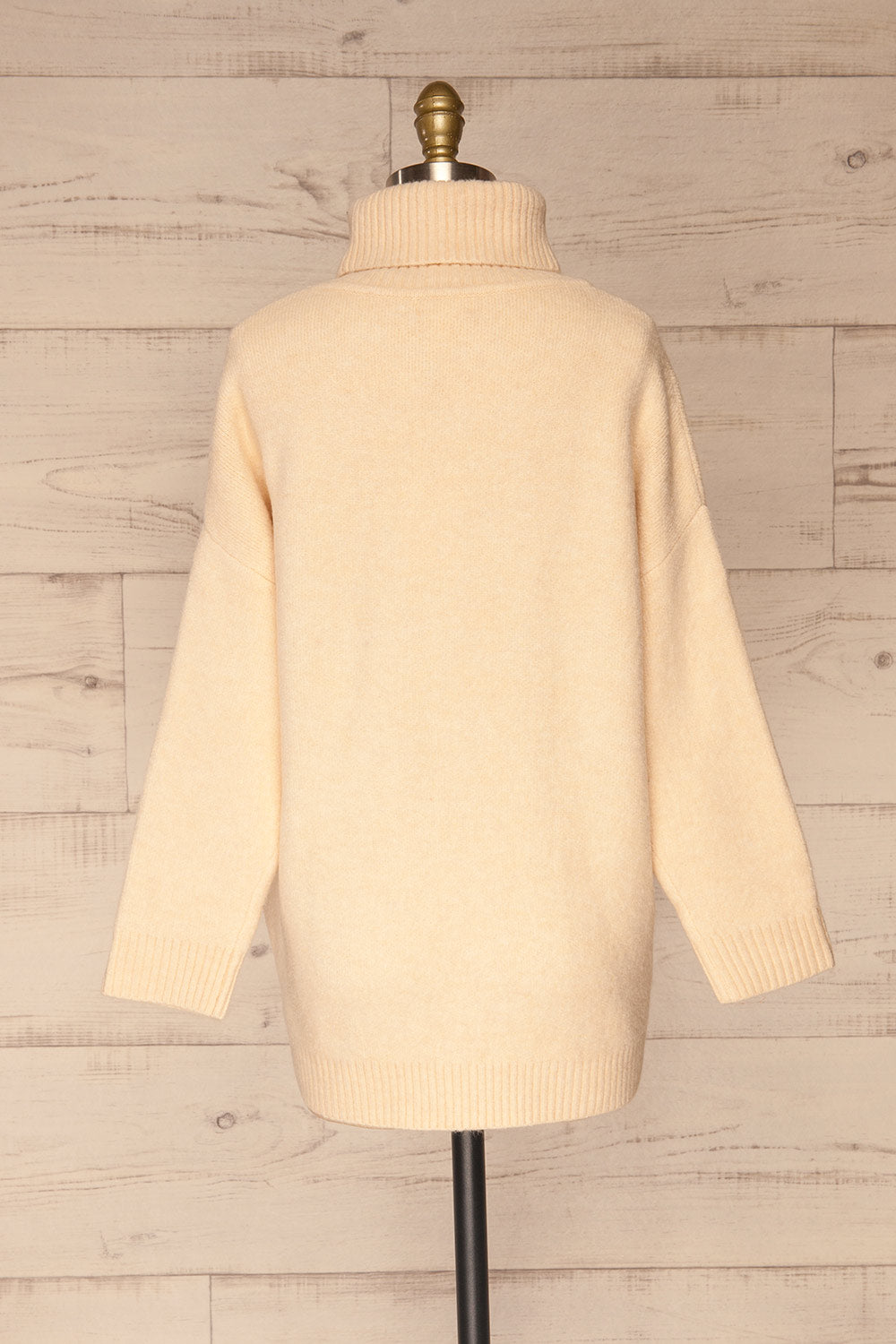 Sochi Ivory Turtleneck Knit Sweater | La petite garçonne back view
