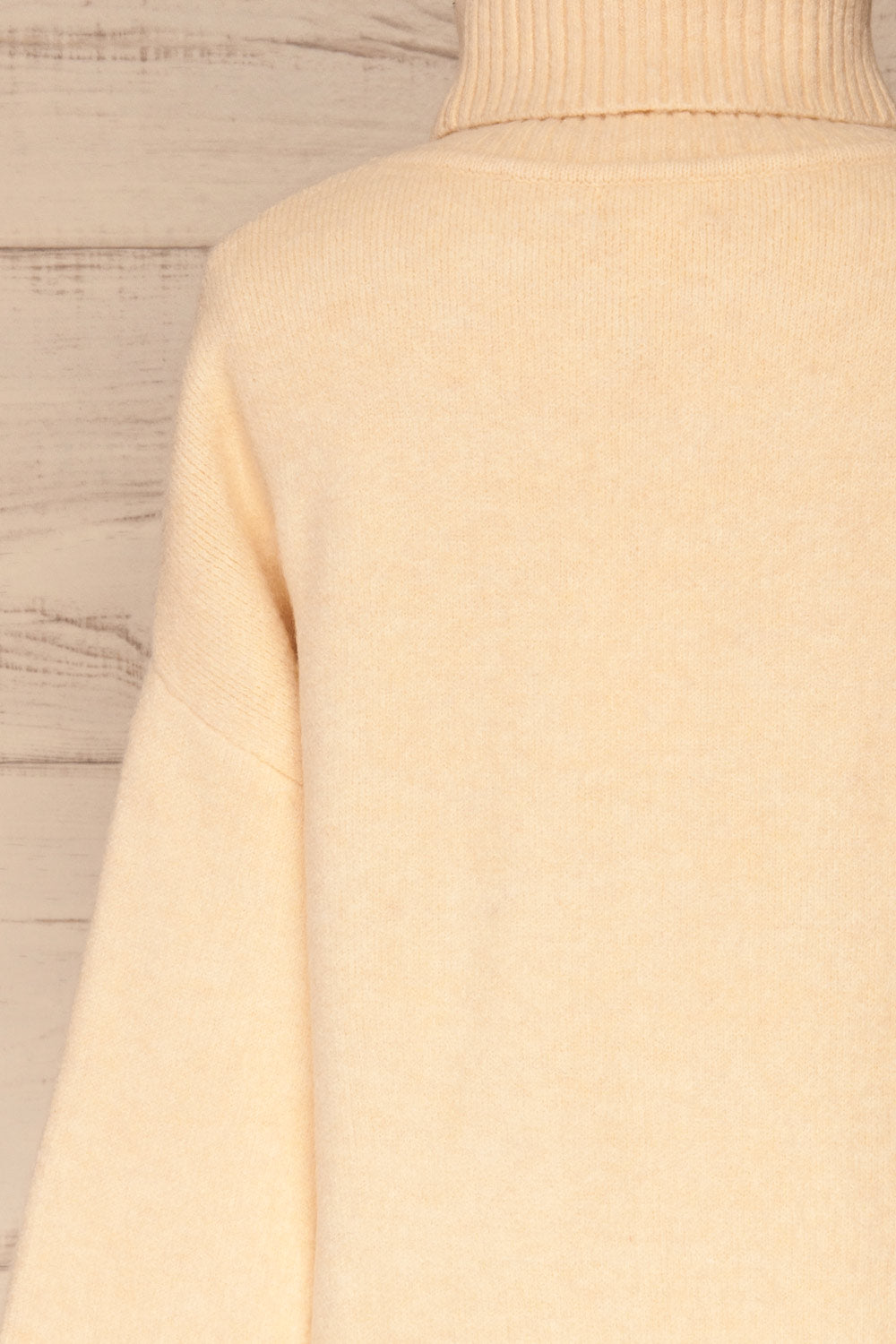 Sochi Ivory Turtleneck Knit Sweater | La petite garçonne back close-up