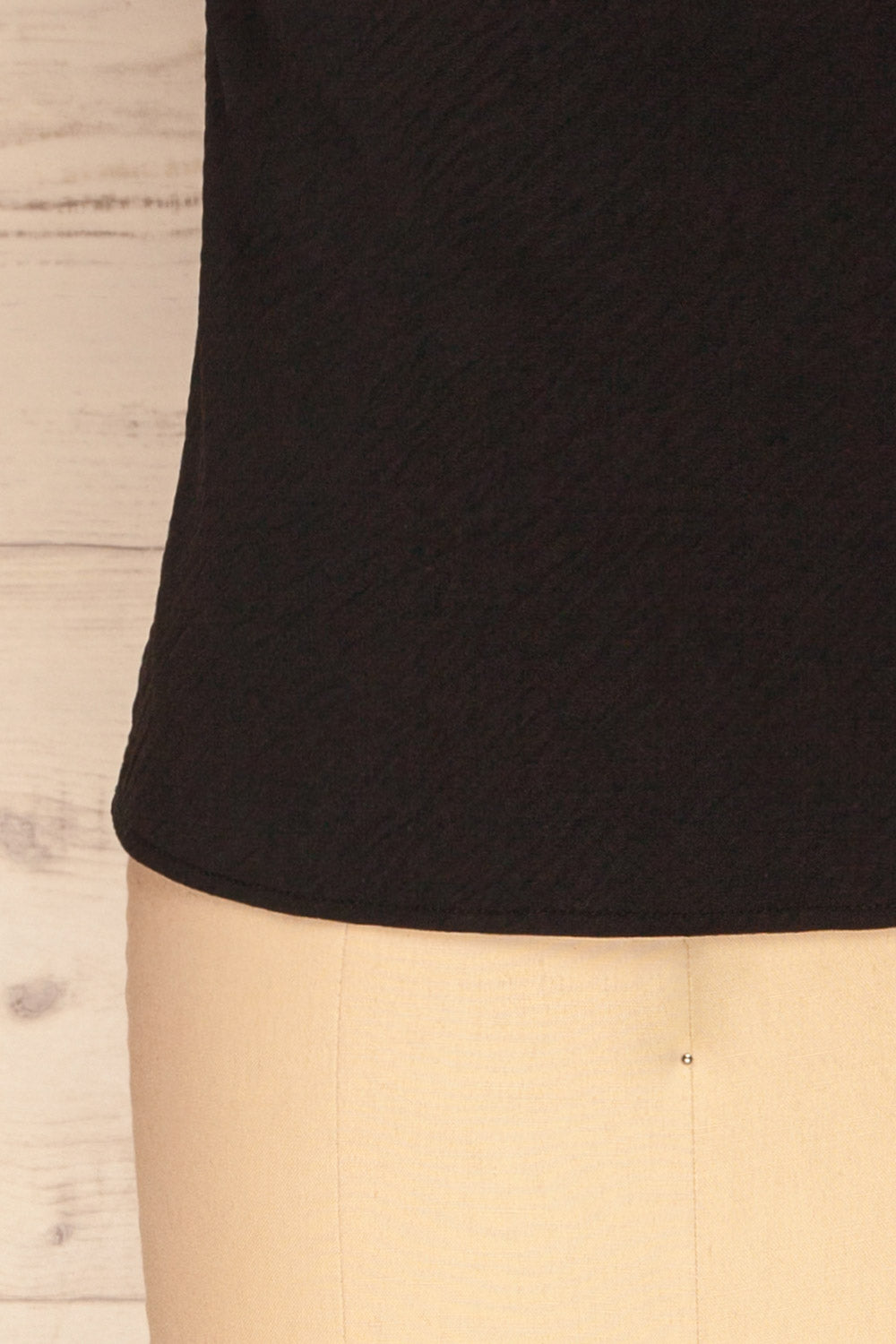 Solin Black Cowl Neck Tank Top | La petite garçonne bottom