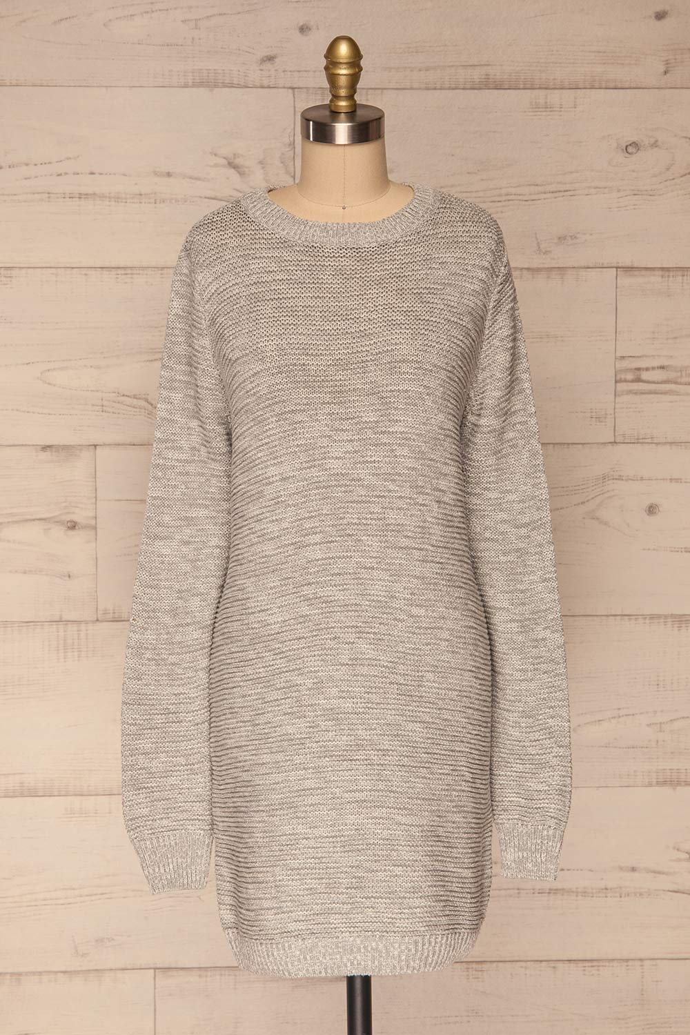 Sorinnes Sweater Dress | Robe Grise | La Petite Garçonne front view