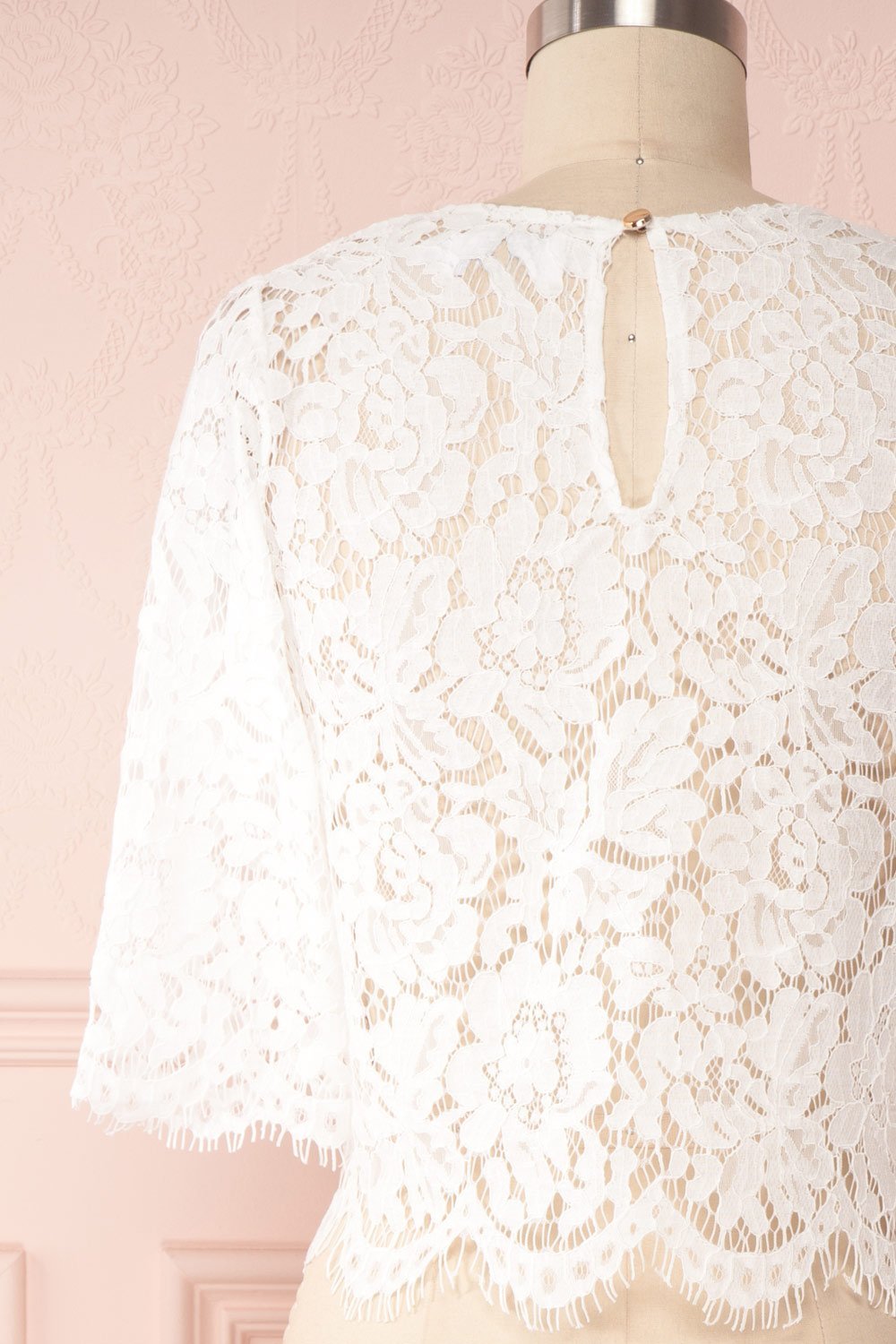 Souraya | White Lace Crop Top