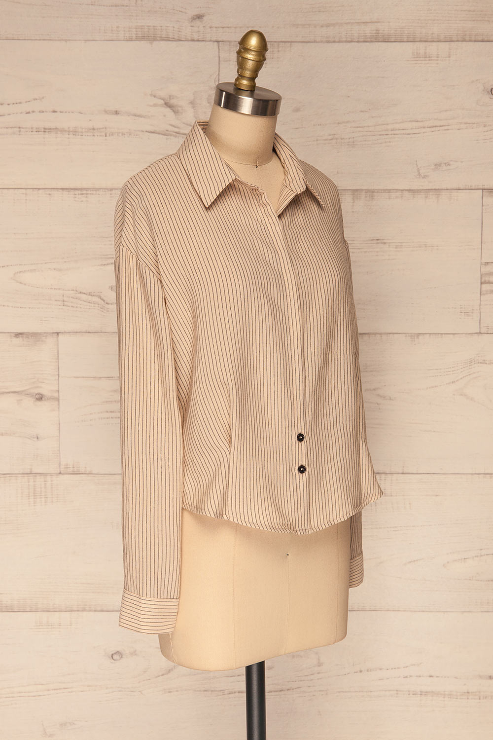 Sucumbios Sand Black Lined Bouse | La petite garçonne side view
