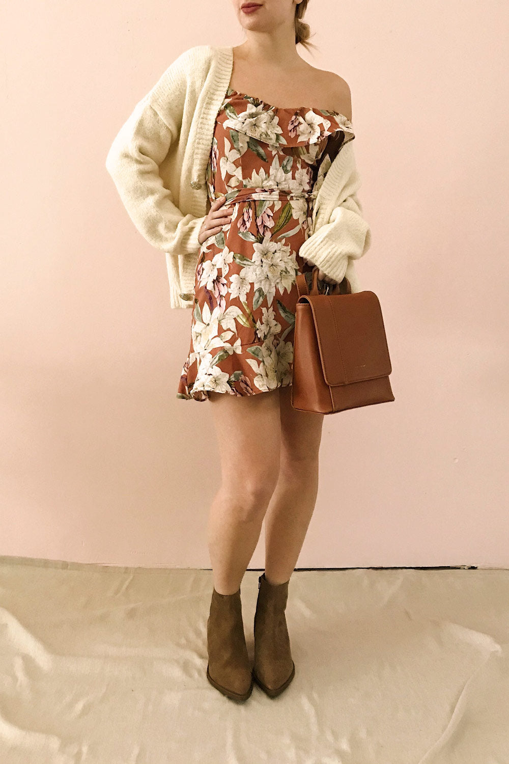 Marietta Floral Off-Shoulder Short Dress | Boutique 1861 model look 2