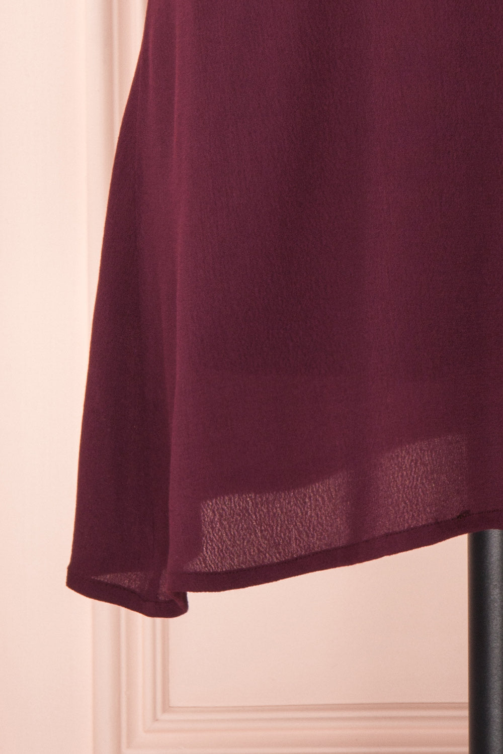 Synda Grenat Burgundy Flared Dress with Puff Sleeves | Boutique 1861