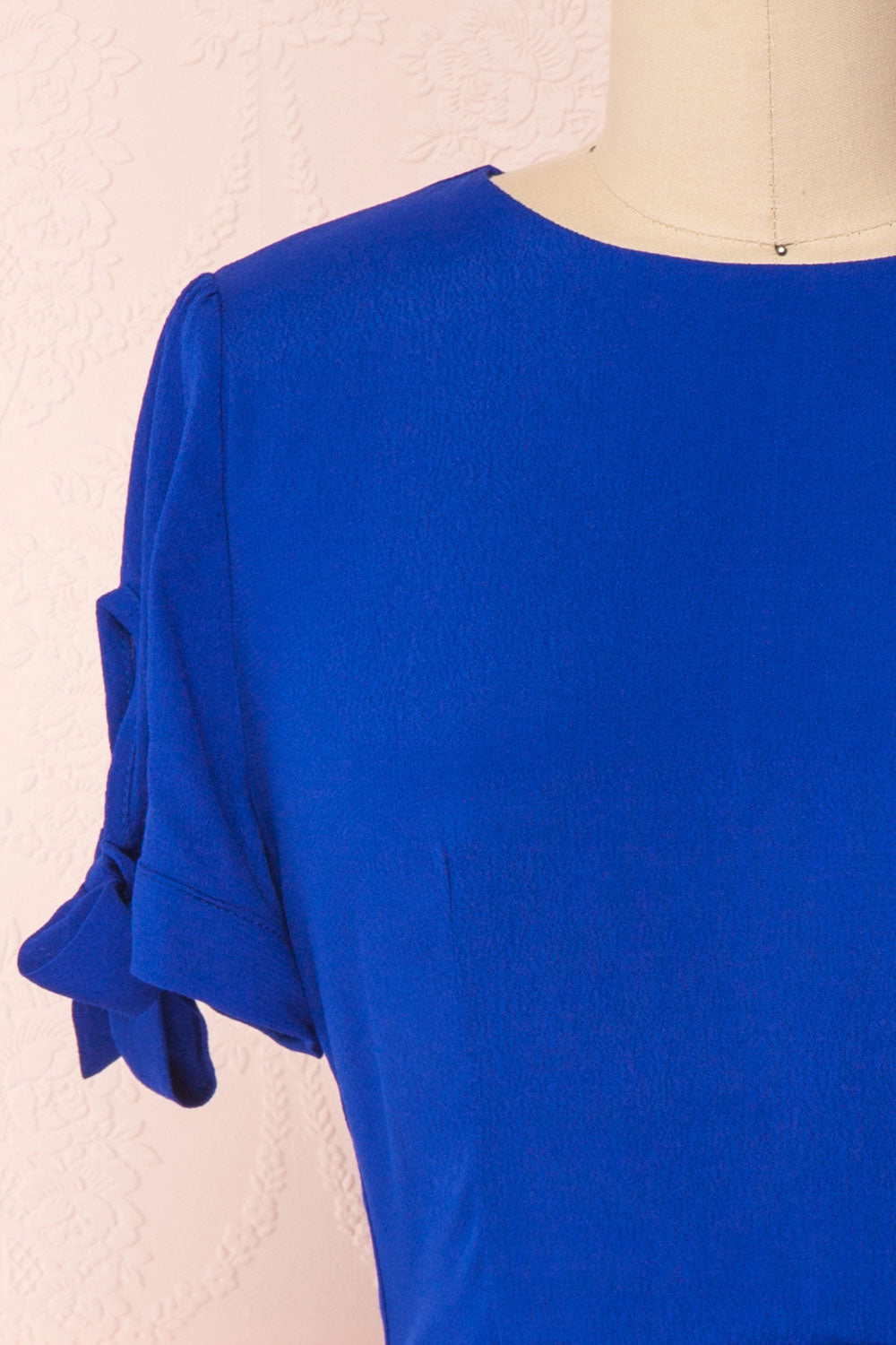 Synda Sapphire Blue Flared Dress with Puff Sleeves | Boutique 1861