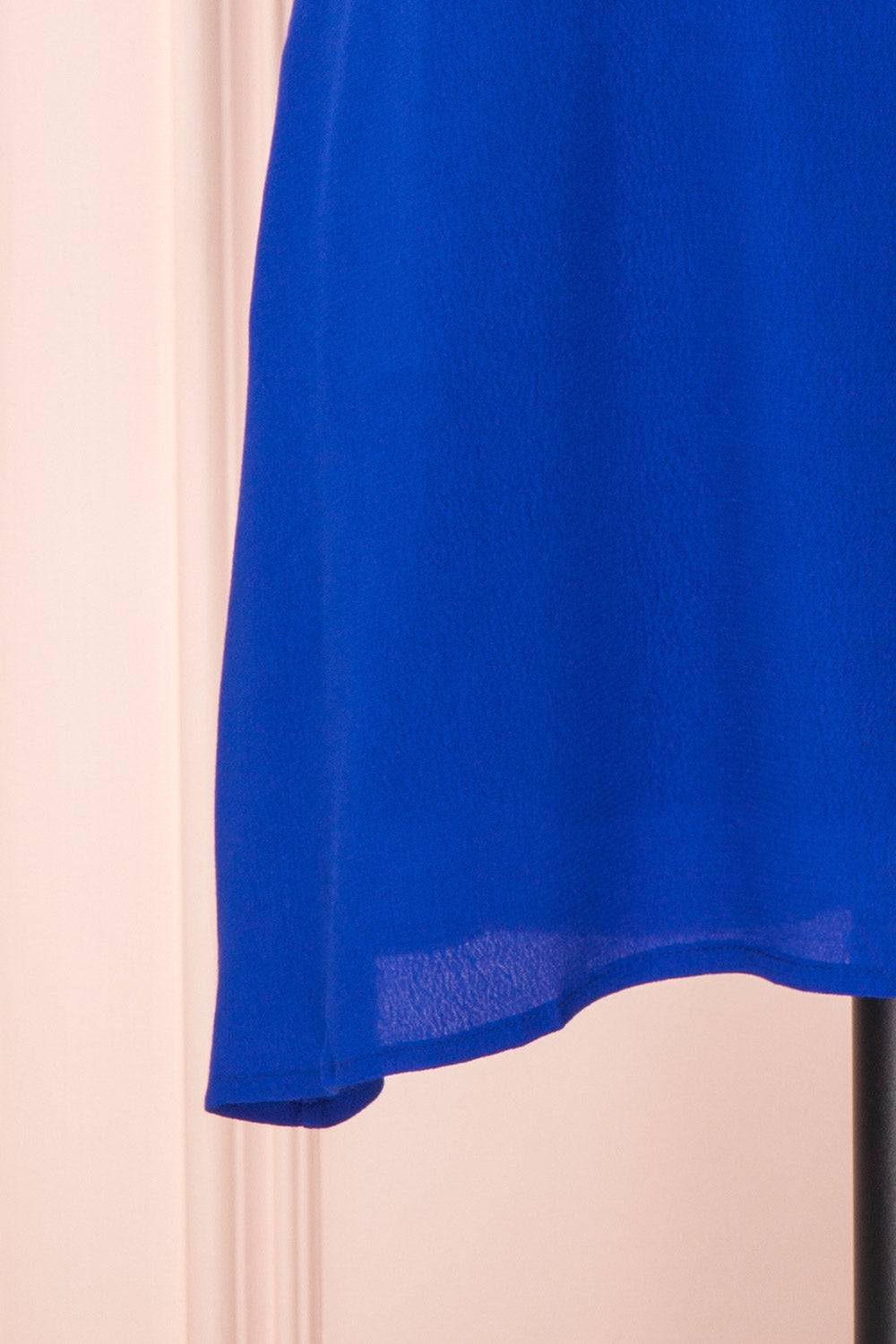Synda Sapphire Blue Flared Dress with Puff Sleeves | Boutique 1861