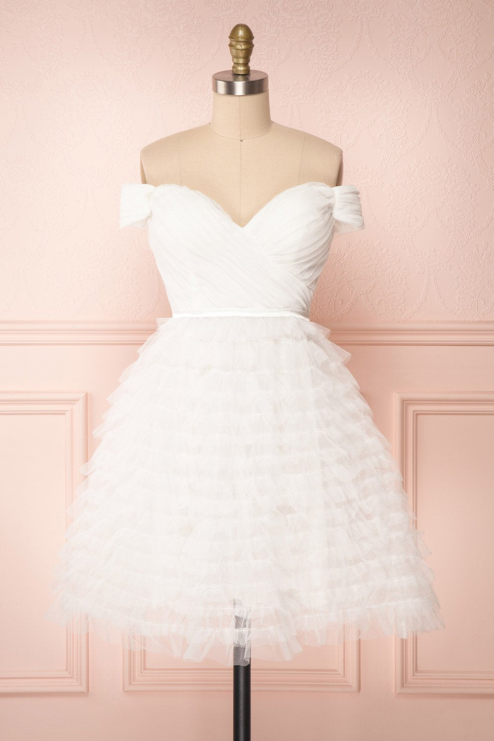 Synga Snow White Off-Shoulder Short Dress | Boutique 1861