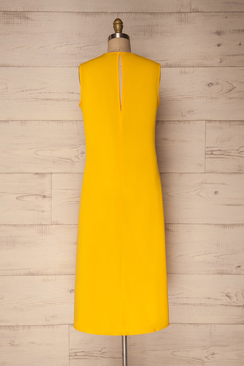 Taizy Yellow Midi Tent Dress with Front Slit | La Petite Garçonne