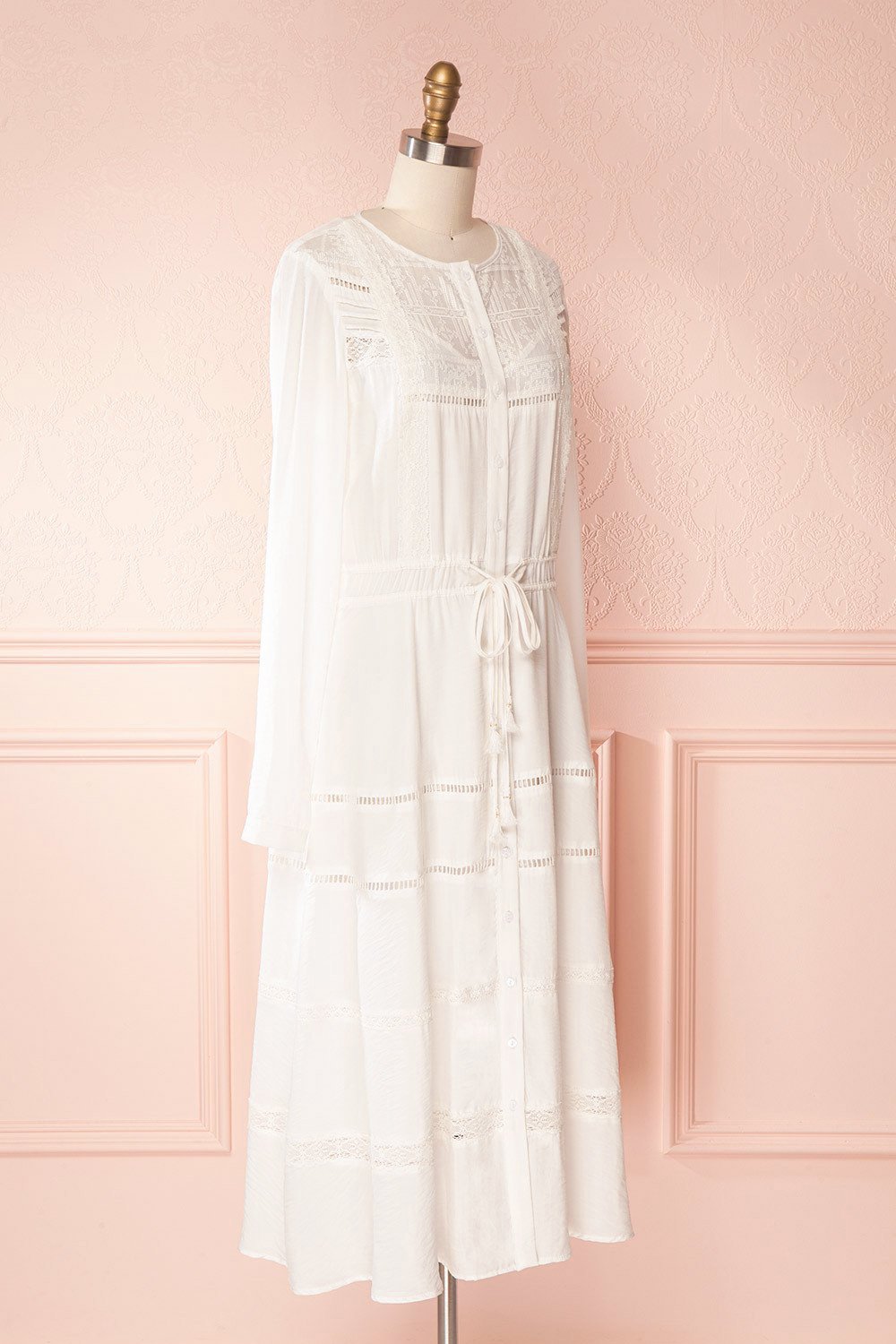 Tandice White Victorian Inspired Midi Dress | Boudoir 1861