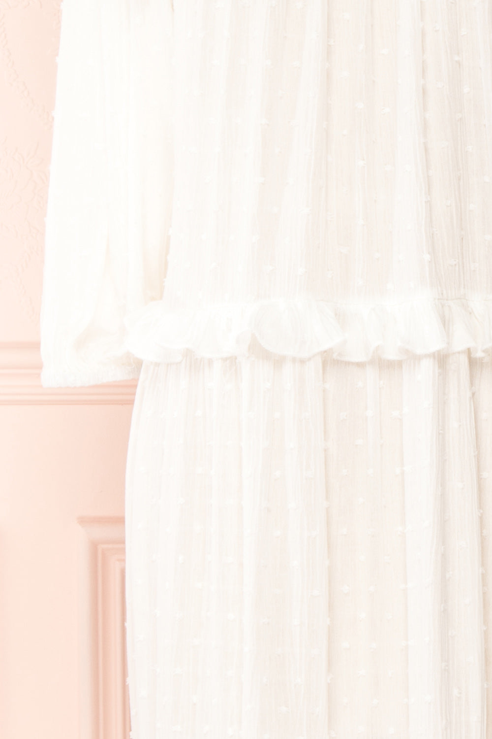 Tatiana White Long Sleeve Plumetis Dress | Boutique 1861 sleeve