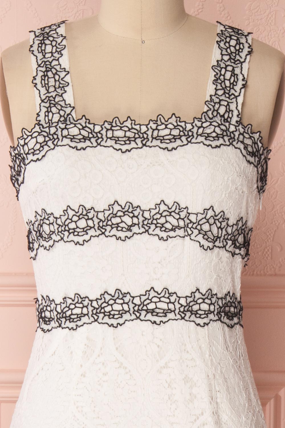 Taurua White Ruffled Lace Midi Dress | Boutique 1861