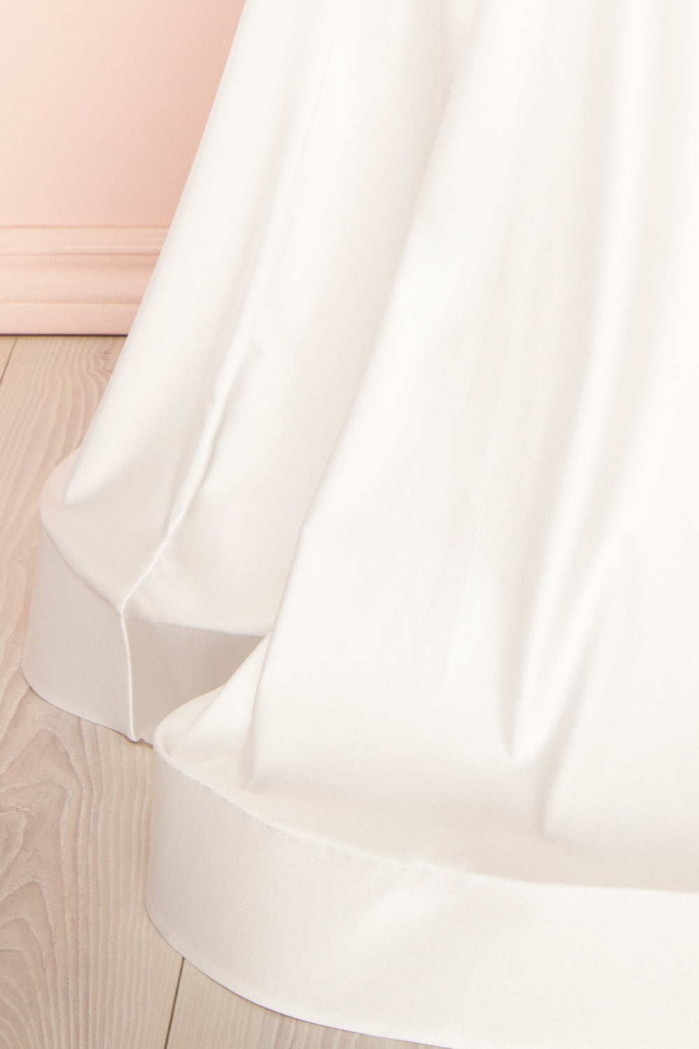 Teresa V-Neck Satin Maxi Bridal Gown | Boudoir 1861 back bottom close-up