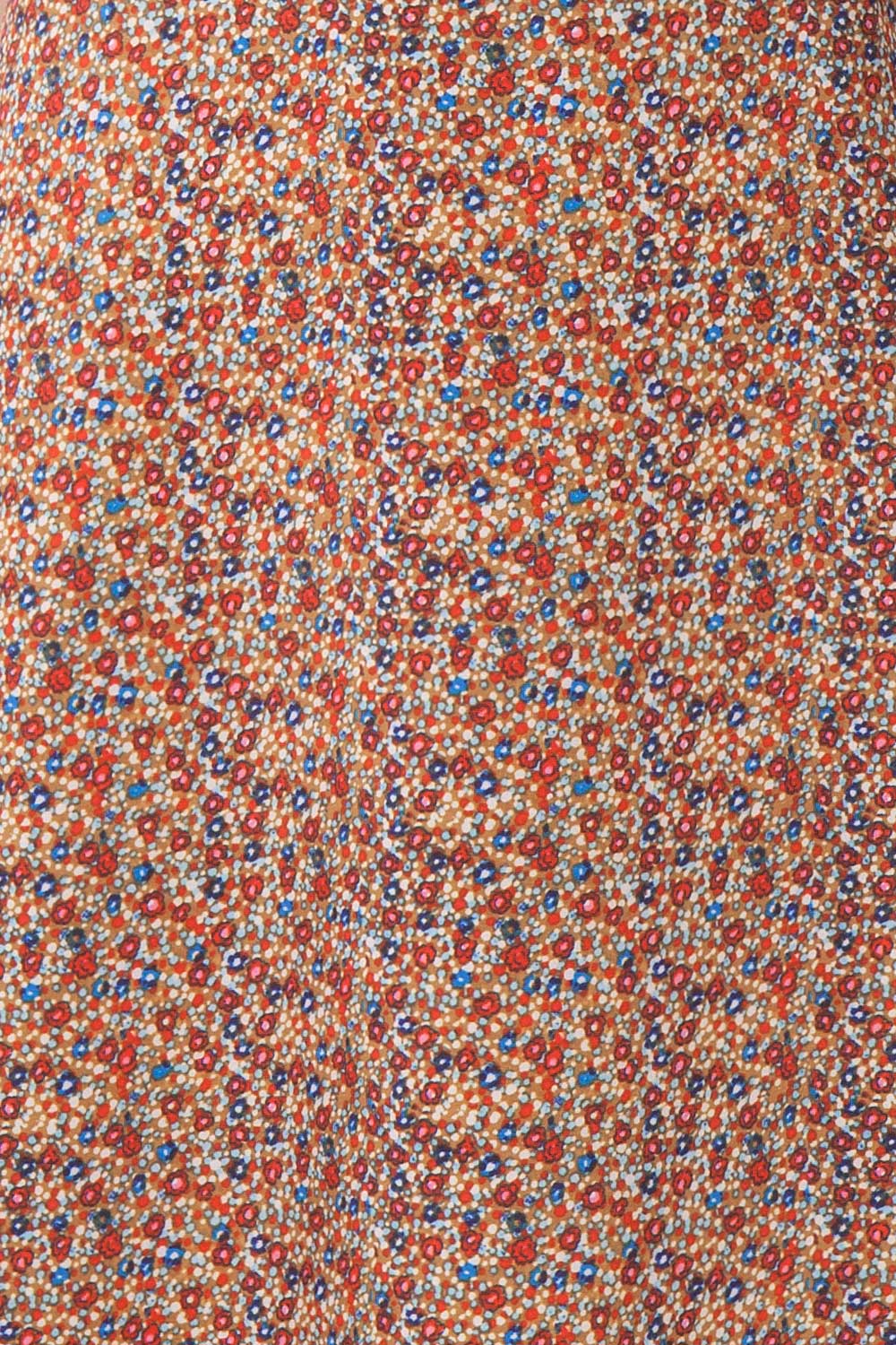 Tereza Brown Short Sleeve V-Neck Midi Dress | Boutique 1861 fabric