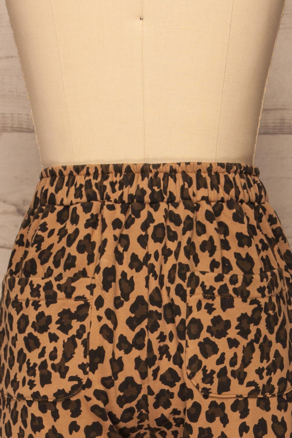 Teverina Brown Leopard Print Pants | La petite garçonne  back close-up