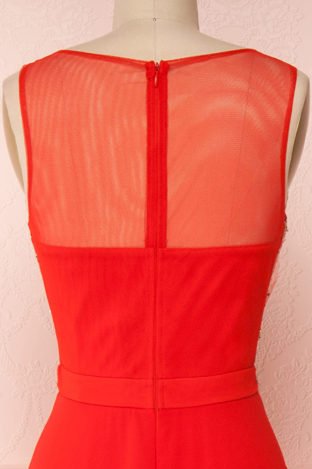 Thayna Red Embroidered Maxi Prom Dress | Boutique 1861