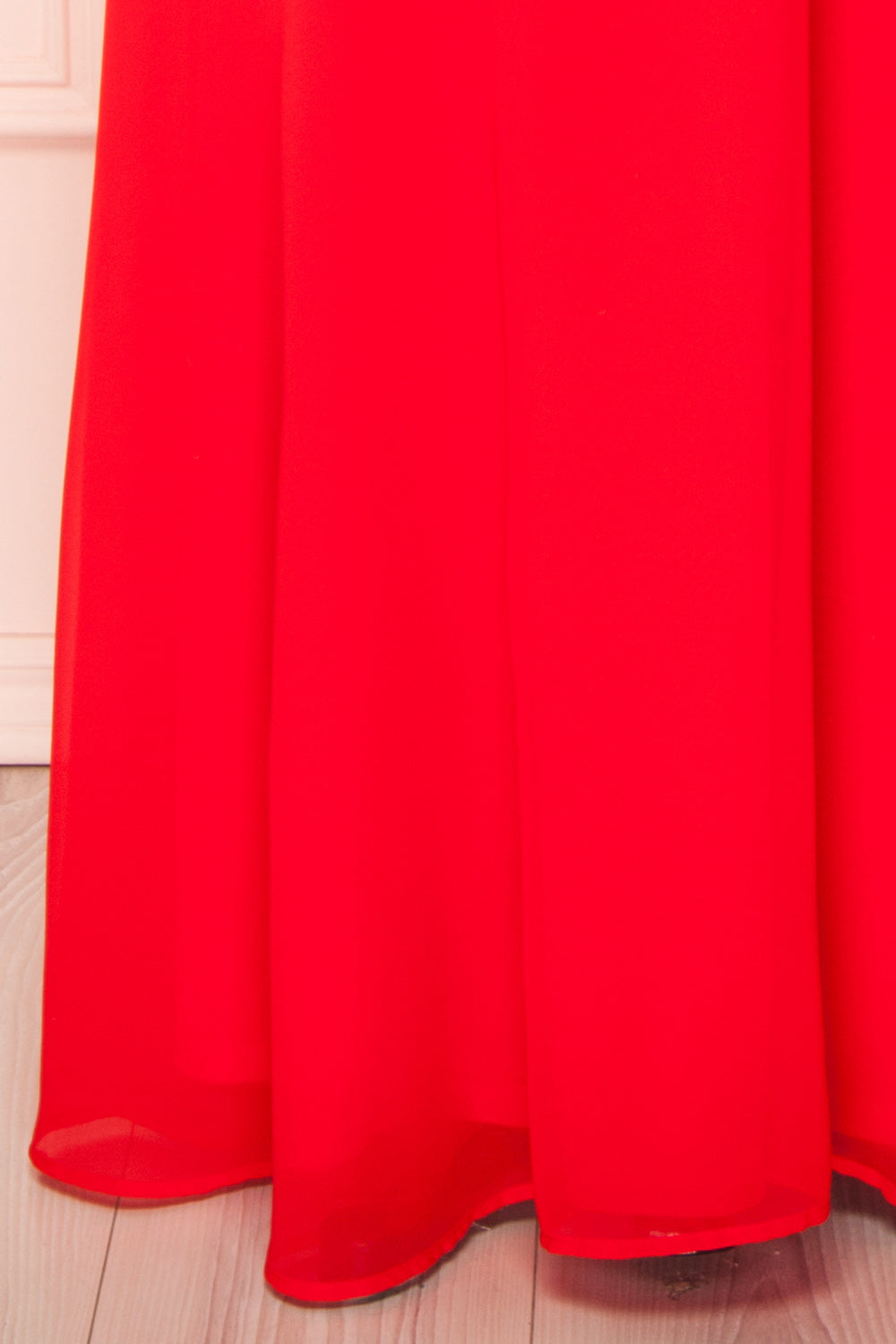 Theola Red Embroidered Maxi Prom Dress | Boutique 1861 details