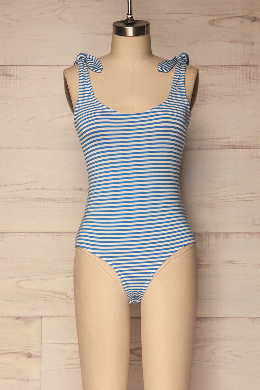 Thines Sky Blue & White Striped Bodysuit | La Petite Garçonne