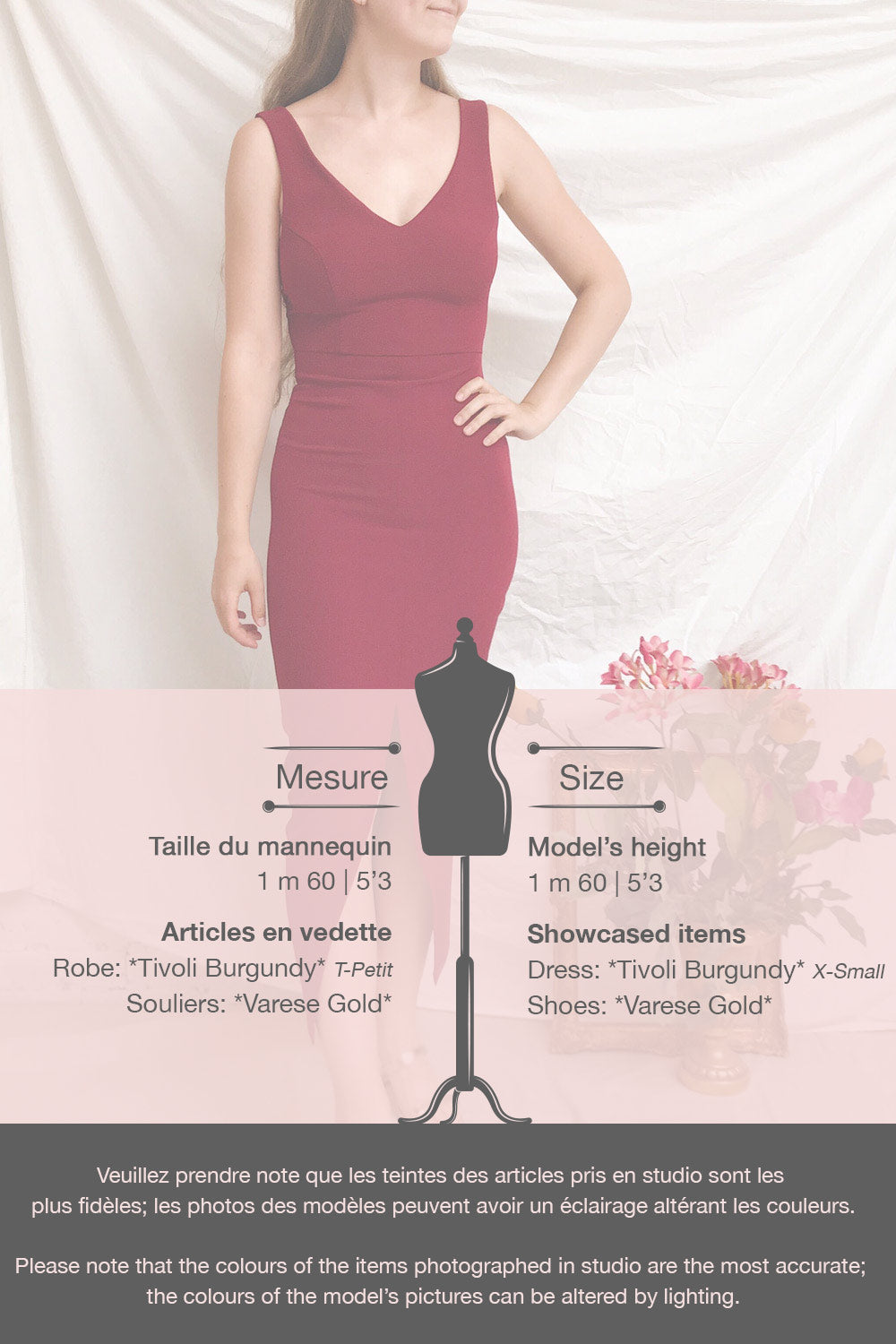 Tivoli Burgundy V-Neck Midi Dress | La petite garçonne template
