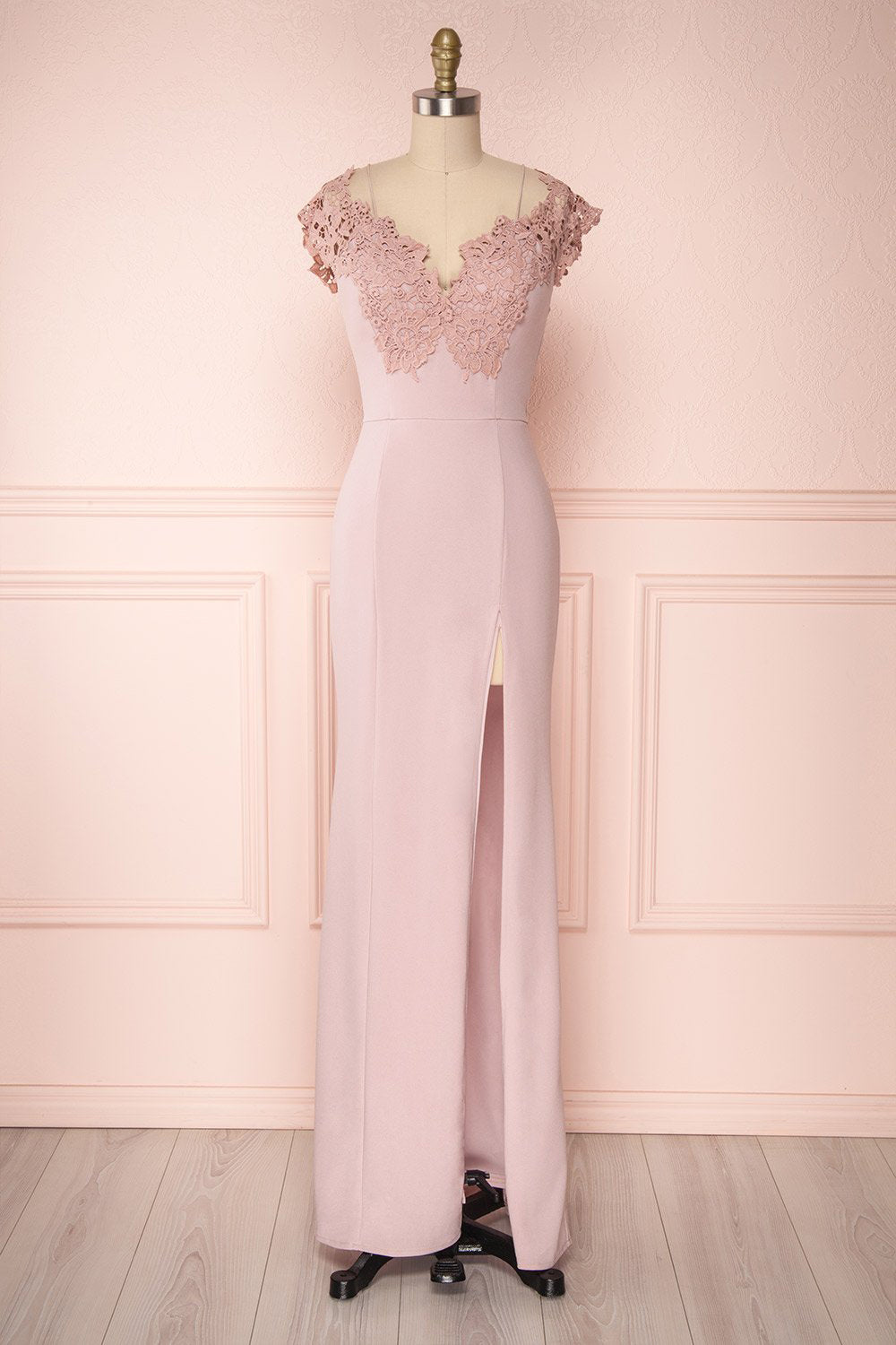 Tiziana Pink Lilac Off-Shoulder Mermaid Dress with Lace | Boudoir 1861