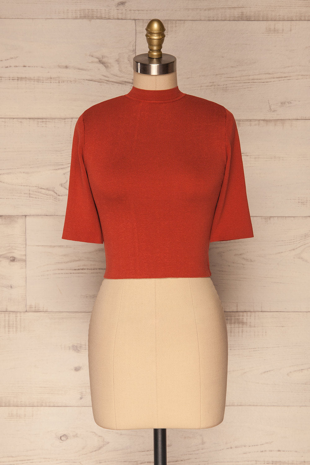 Tolka Paprika Crop Top | Haut Écourté front view | La Petite Garçonne