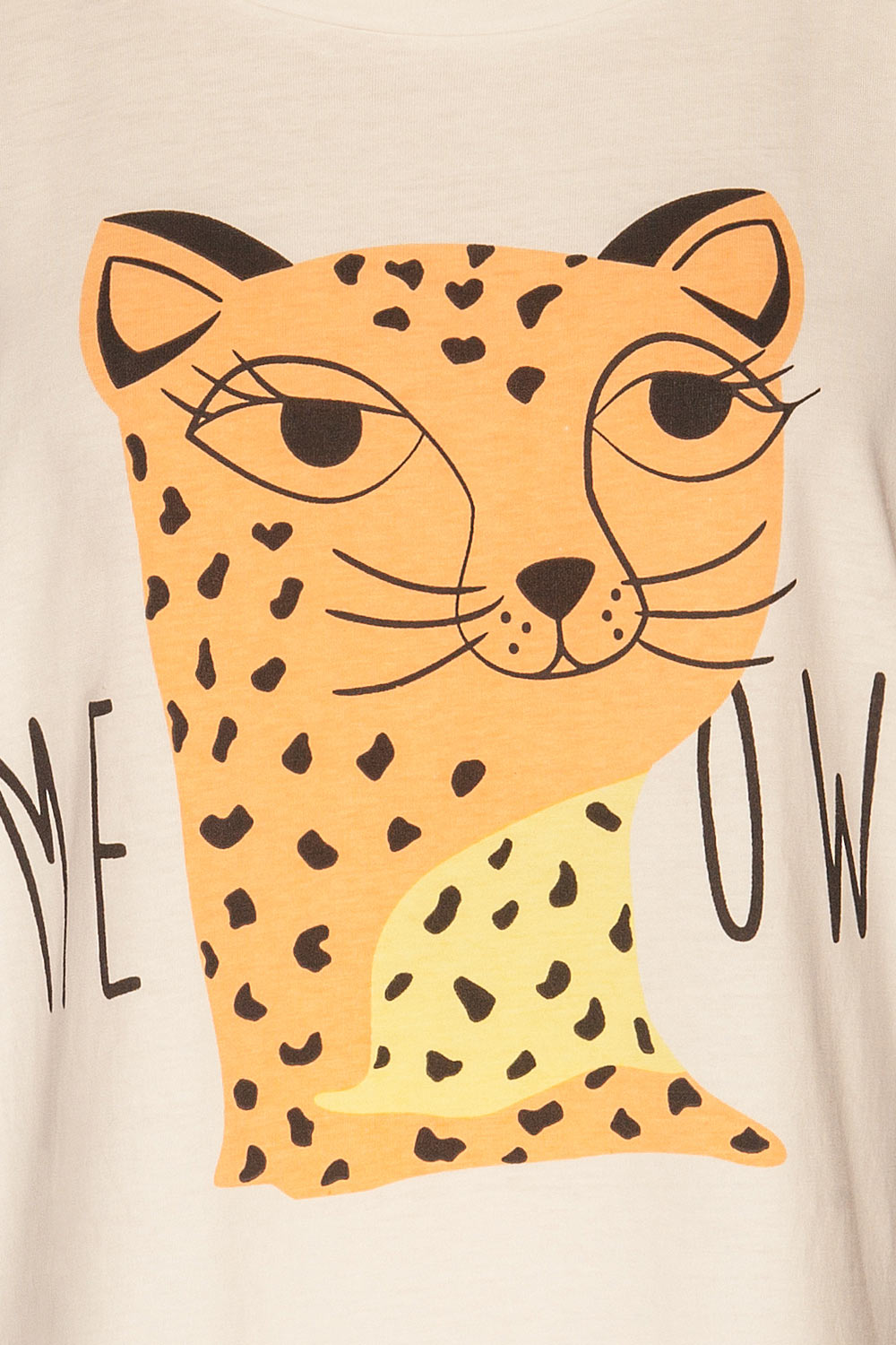 Tollatsch White Cat Print T-Shirt | La petite garçonne fabric