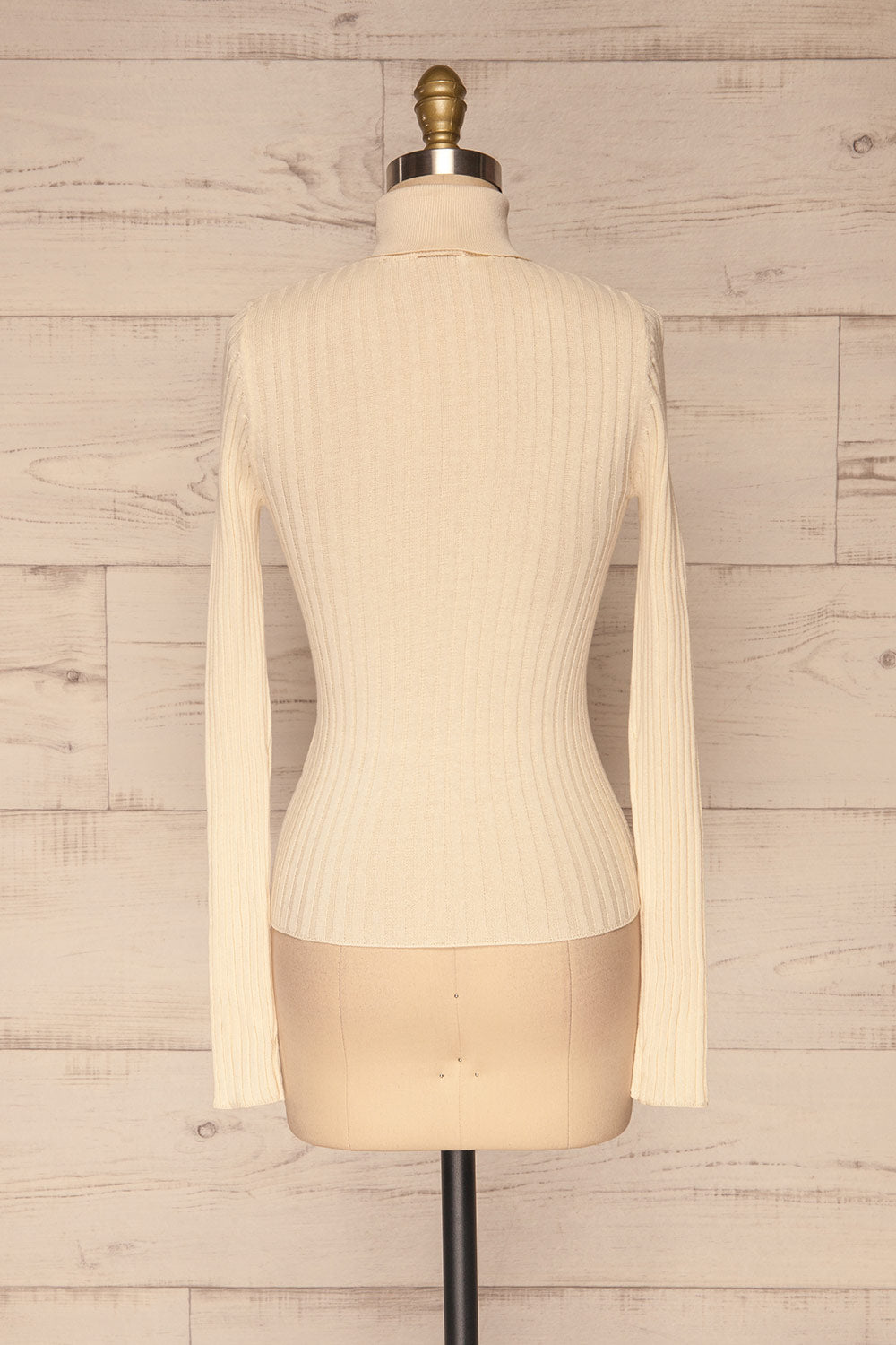 Tomsk Cream Turtleneck Top | Haut | La Petite Garçonne back view