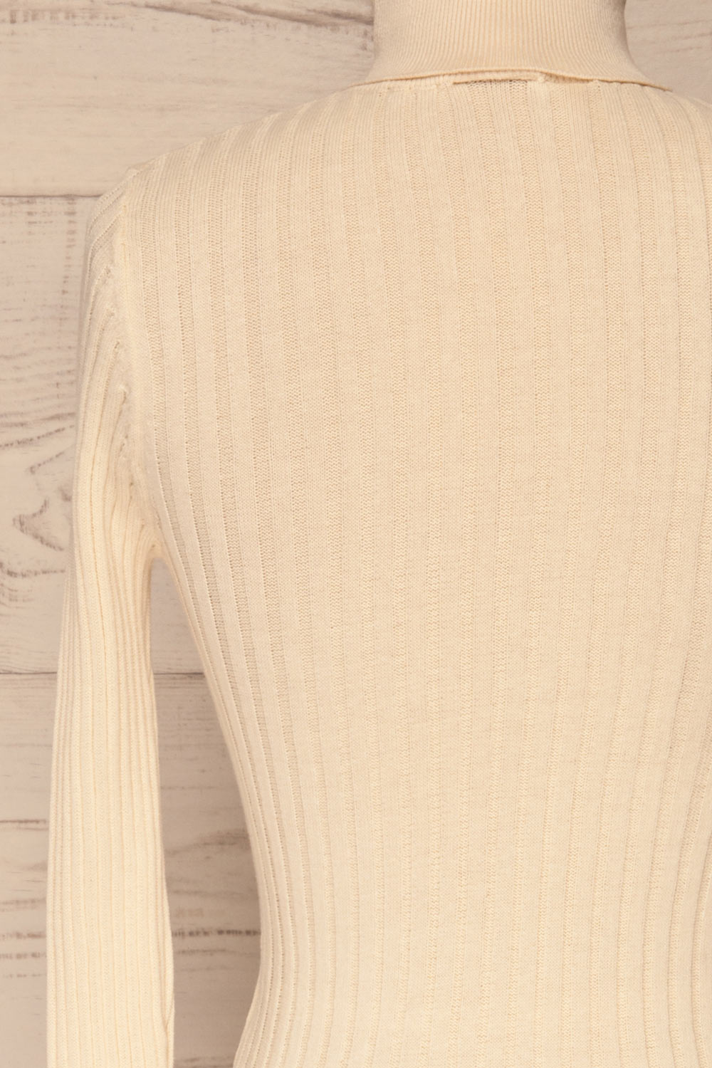 Tomsk Cream Turtleneck Top | Haut | La Petite Garçonne back close-up