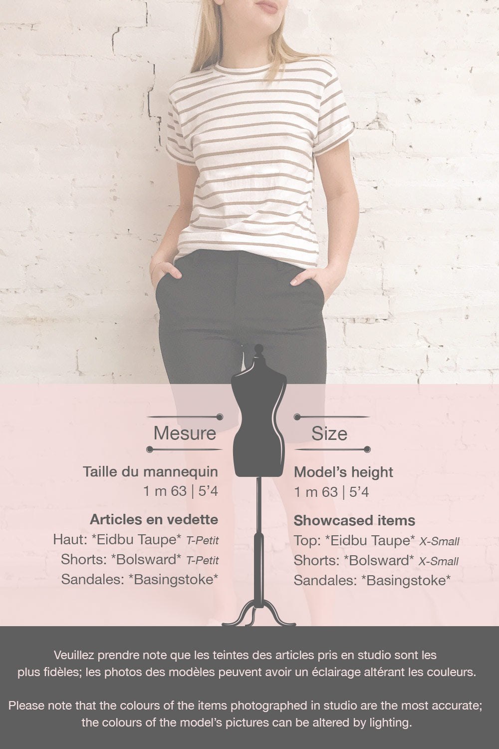 Eidbu Taupe White T-Shirt w/ Stripes | La petite garçonne template