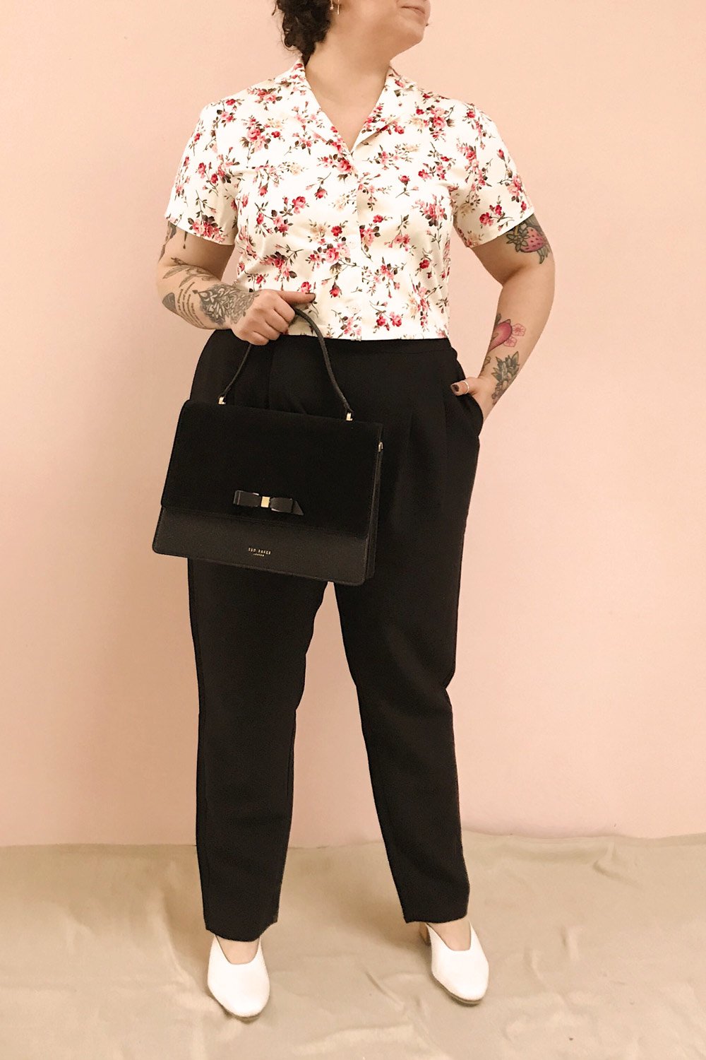 Wynne Coal Black High Waist Pants | La petite garçonne model look
