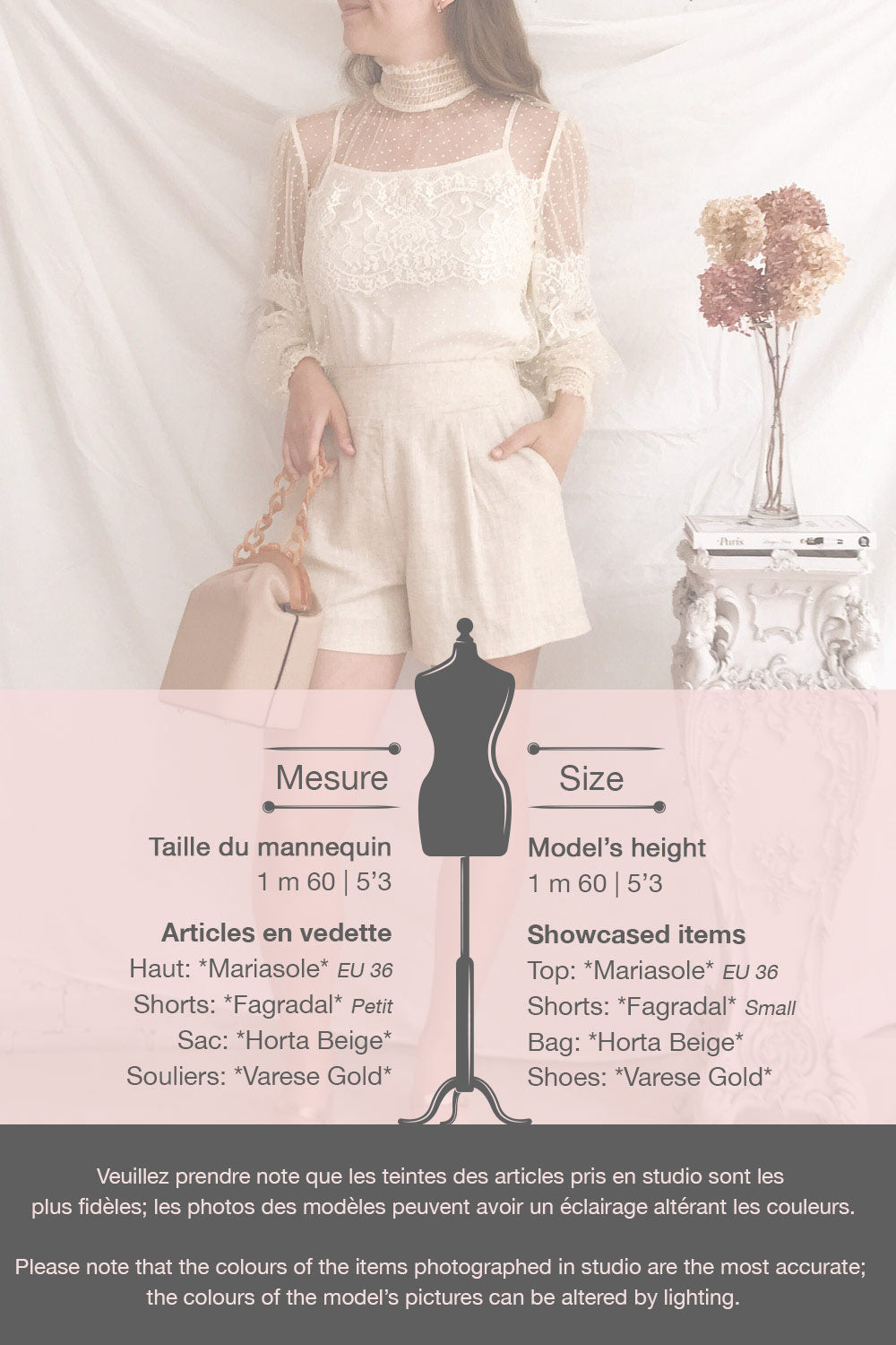 Fagradal Beige Linen High Waist Shorts | La petite garçonne template 1