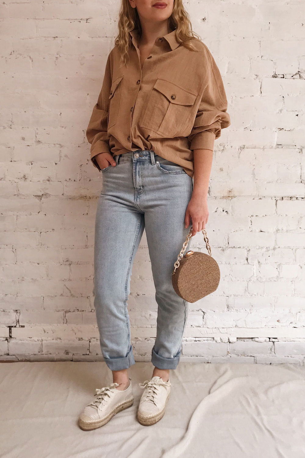 Cascada Light Denim Straight Leg Jeans | La petite garçonne model look