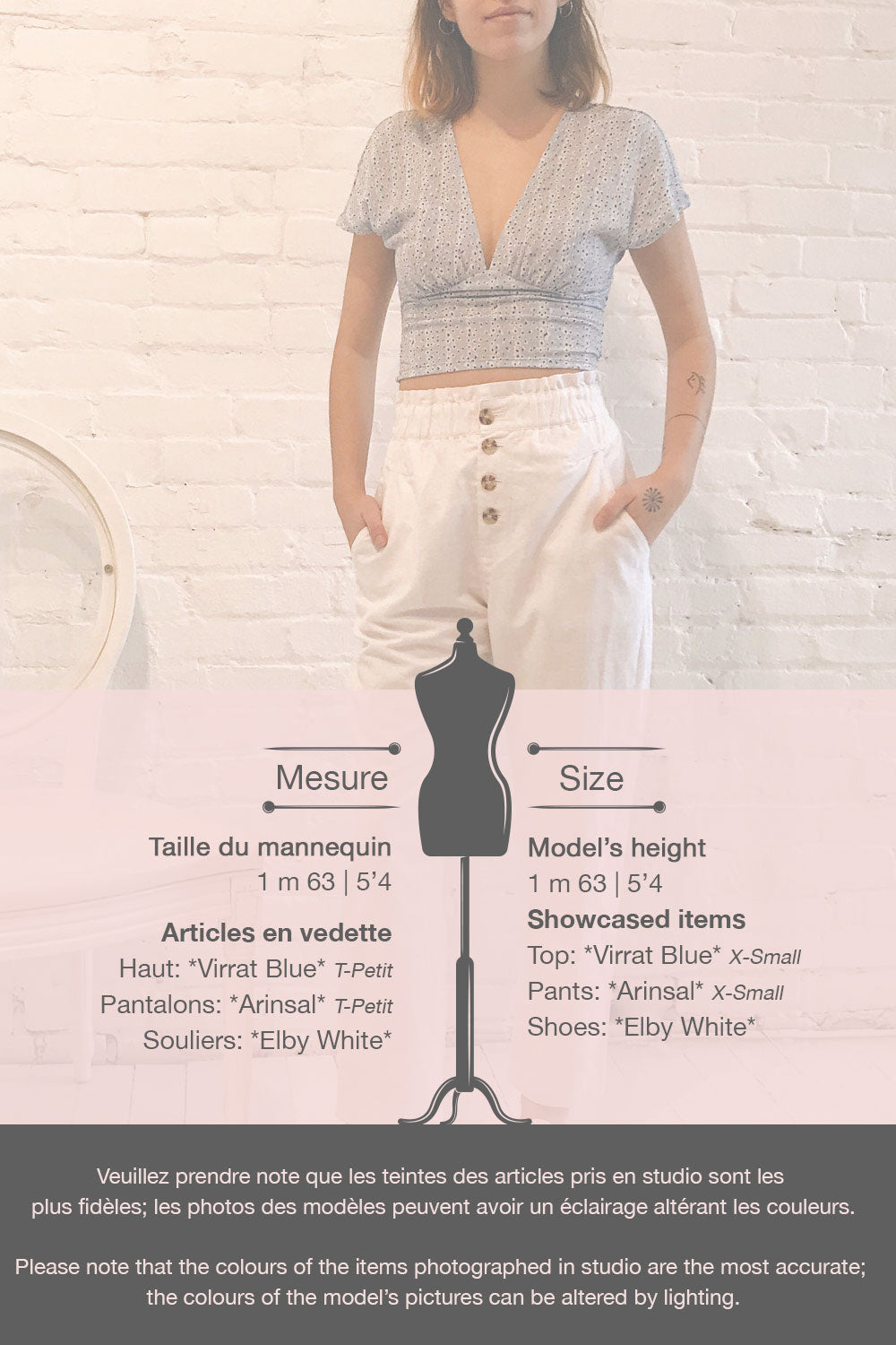 Virrat Blue Crepe Short Sleeve Crop Top | La petite garçonne template