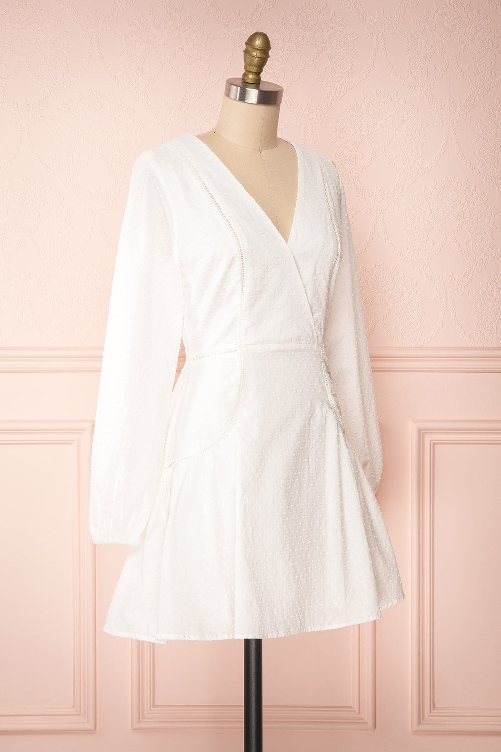 Torborg White Plumetis A-Line Dress side view | Boutique 1861