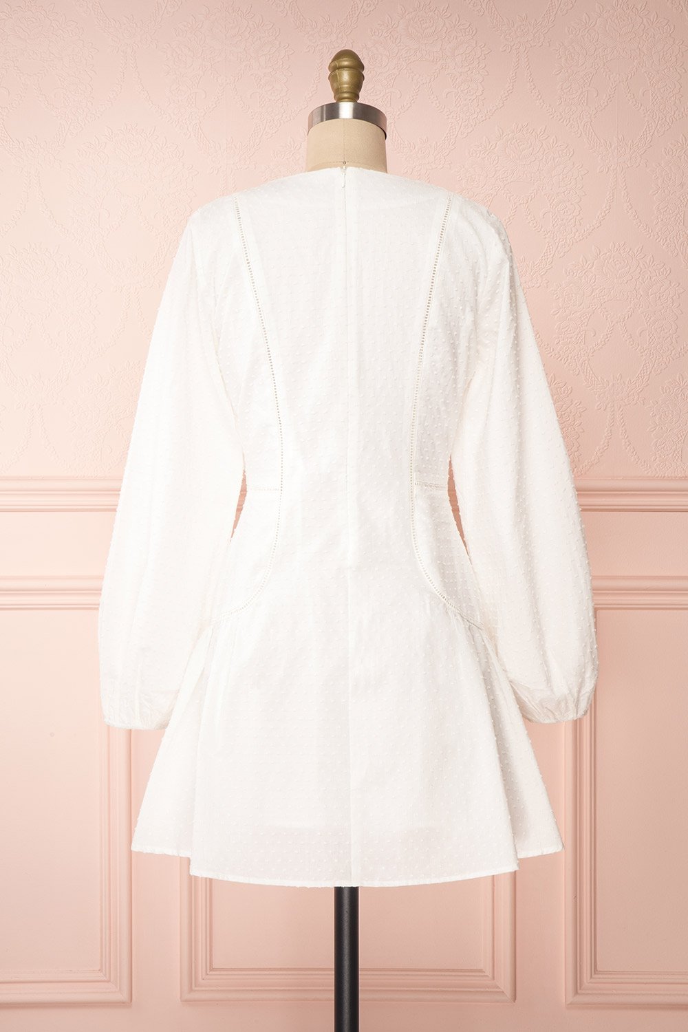 Torborg White Plumetis A-Line Dress back view | Boutique 1861