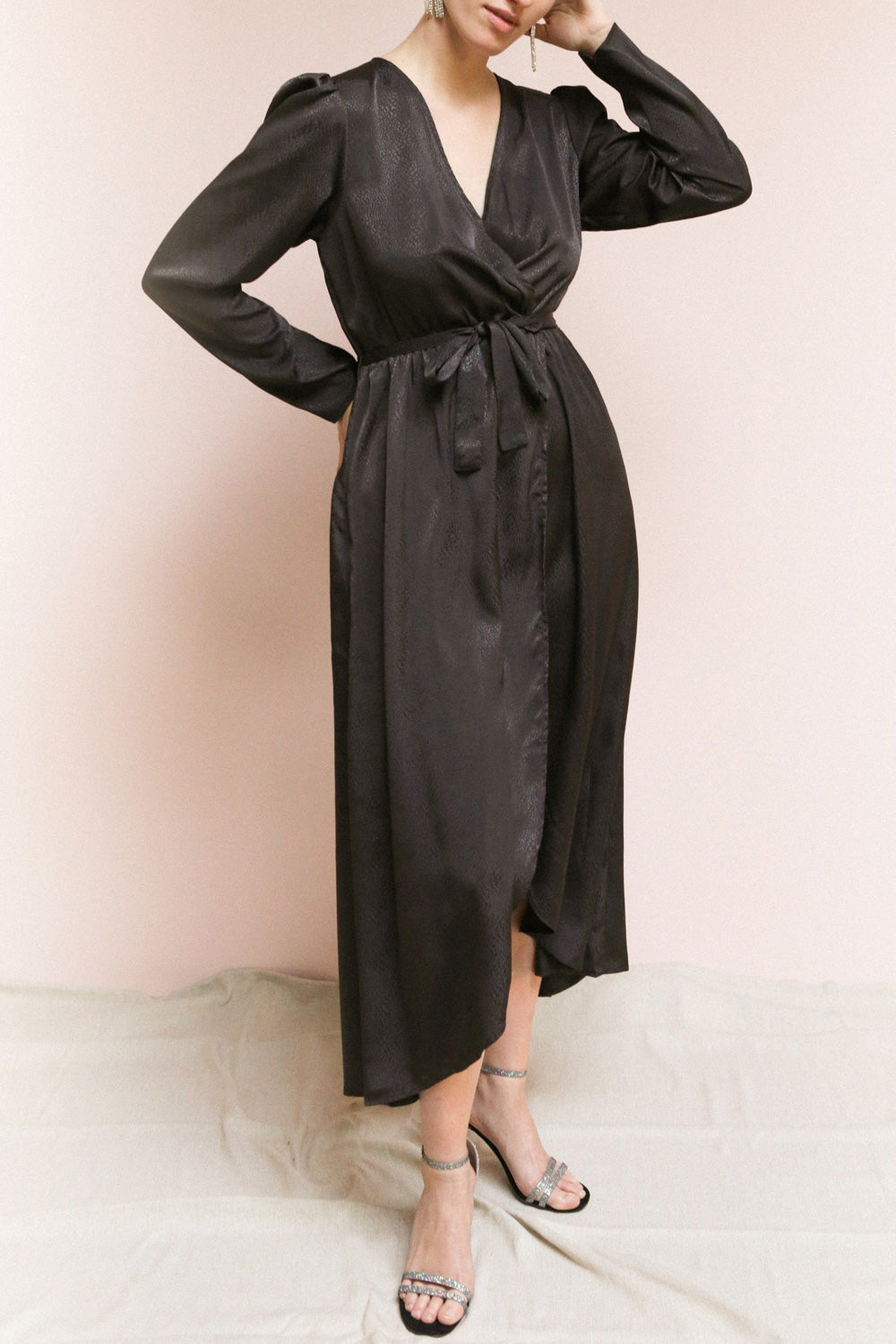 Trieste Dark Grey | Satin Dress