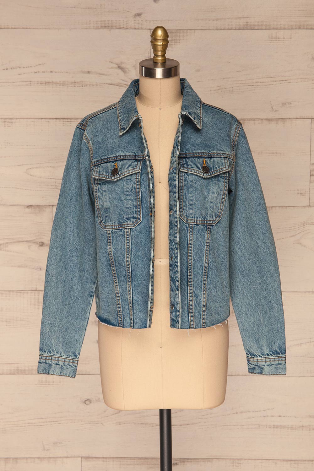 Tripani Light Blue Denim Jacket | Veste | La Petite Garçonne front view open