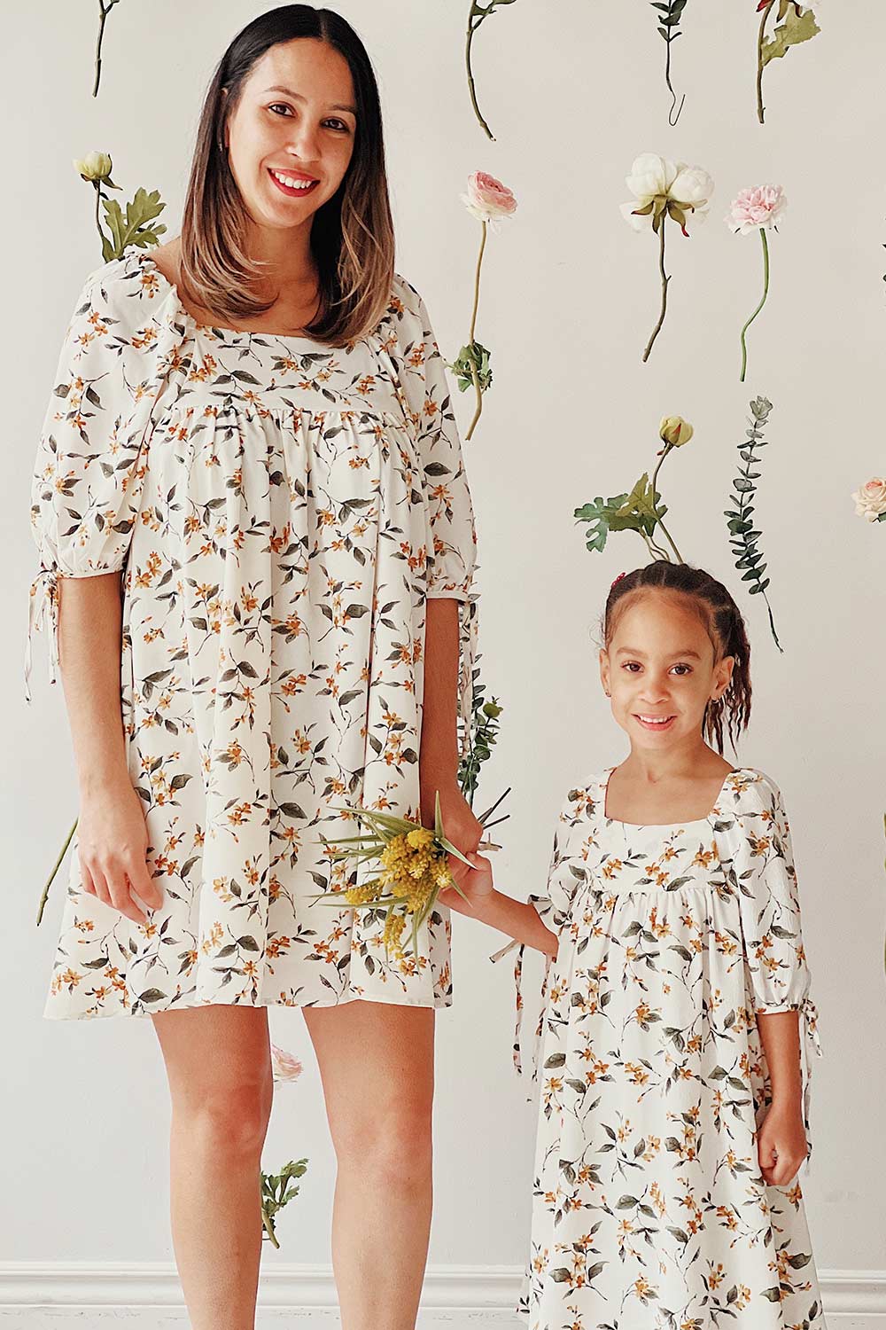 Tuline Mini Short Floral Babydoll Dress | Boutique 1861 on model