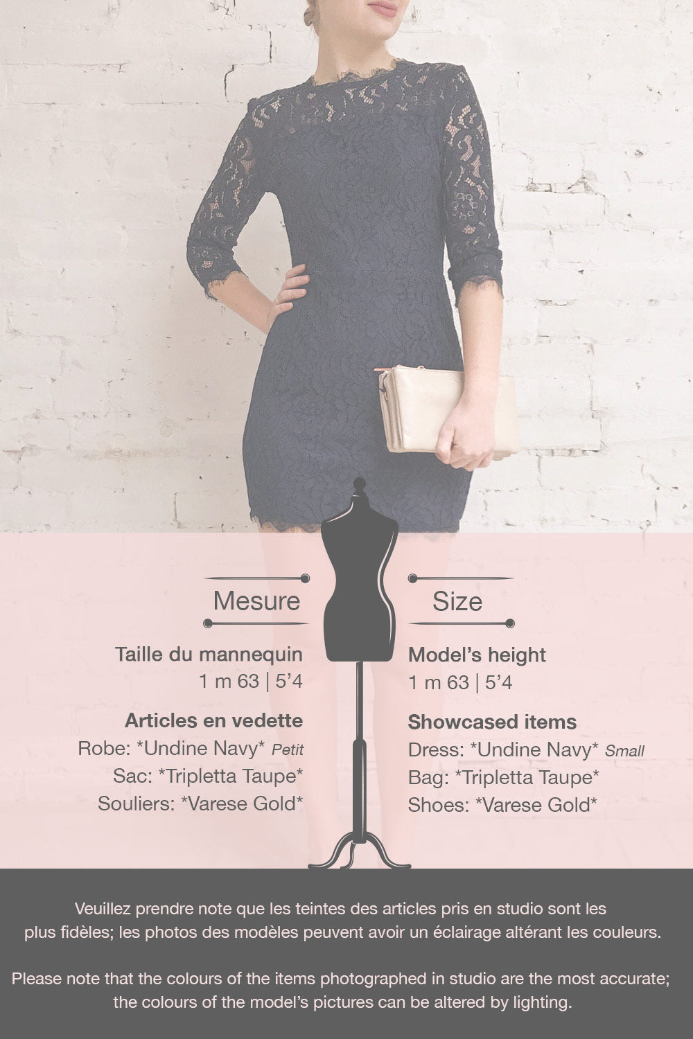 Undine Navy Short Lace Dress w/ 3/4 Sleeves | Boutique 1861 template