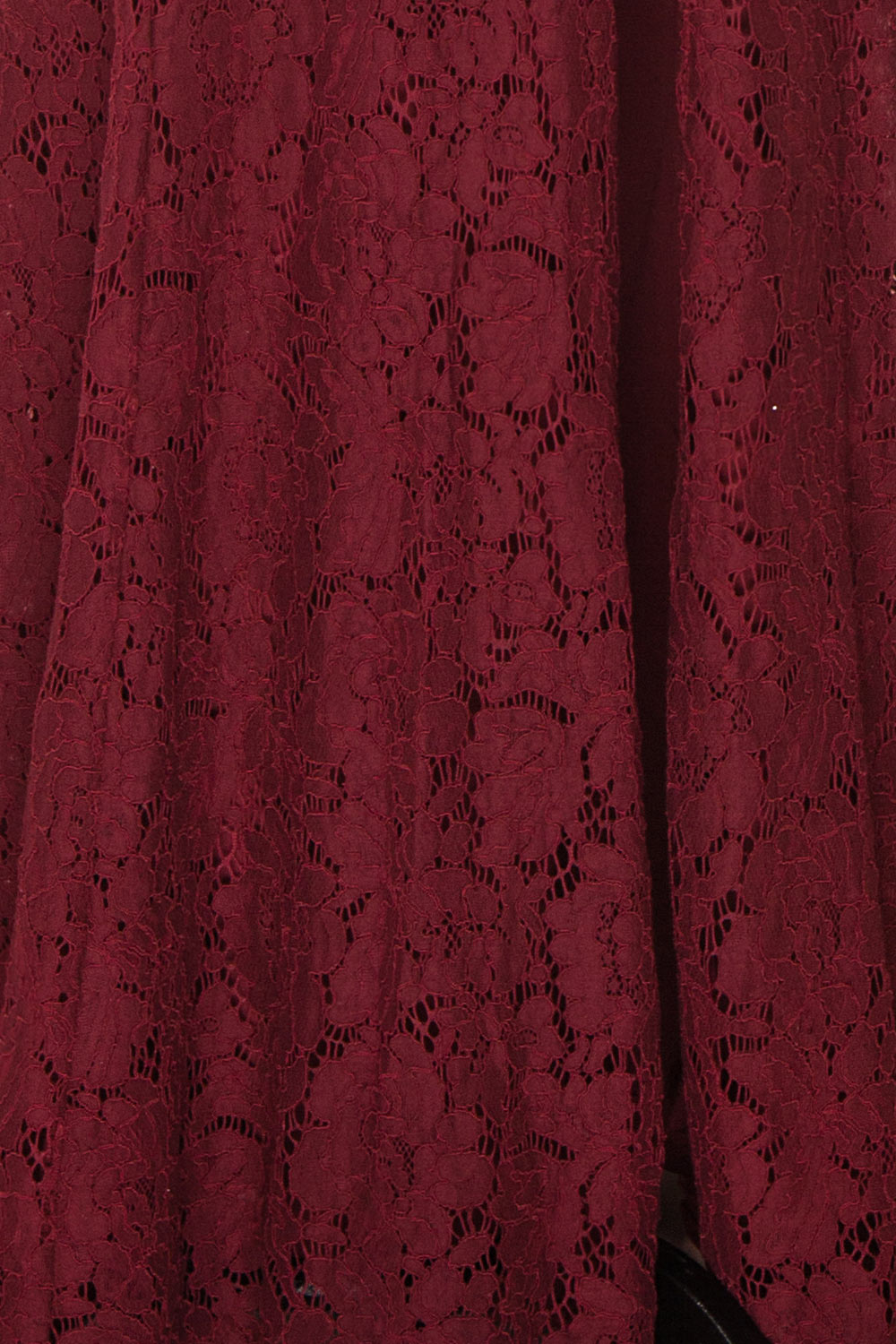 Uranie Burgundy Lace Mermaid Gown | Boudoir 1861 fabric detail