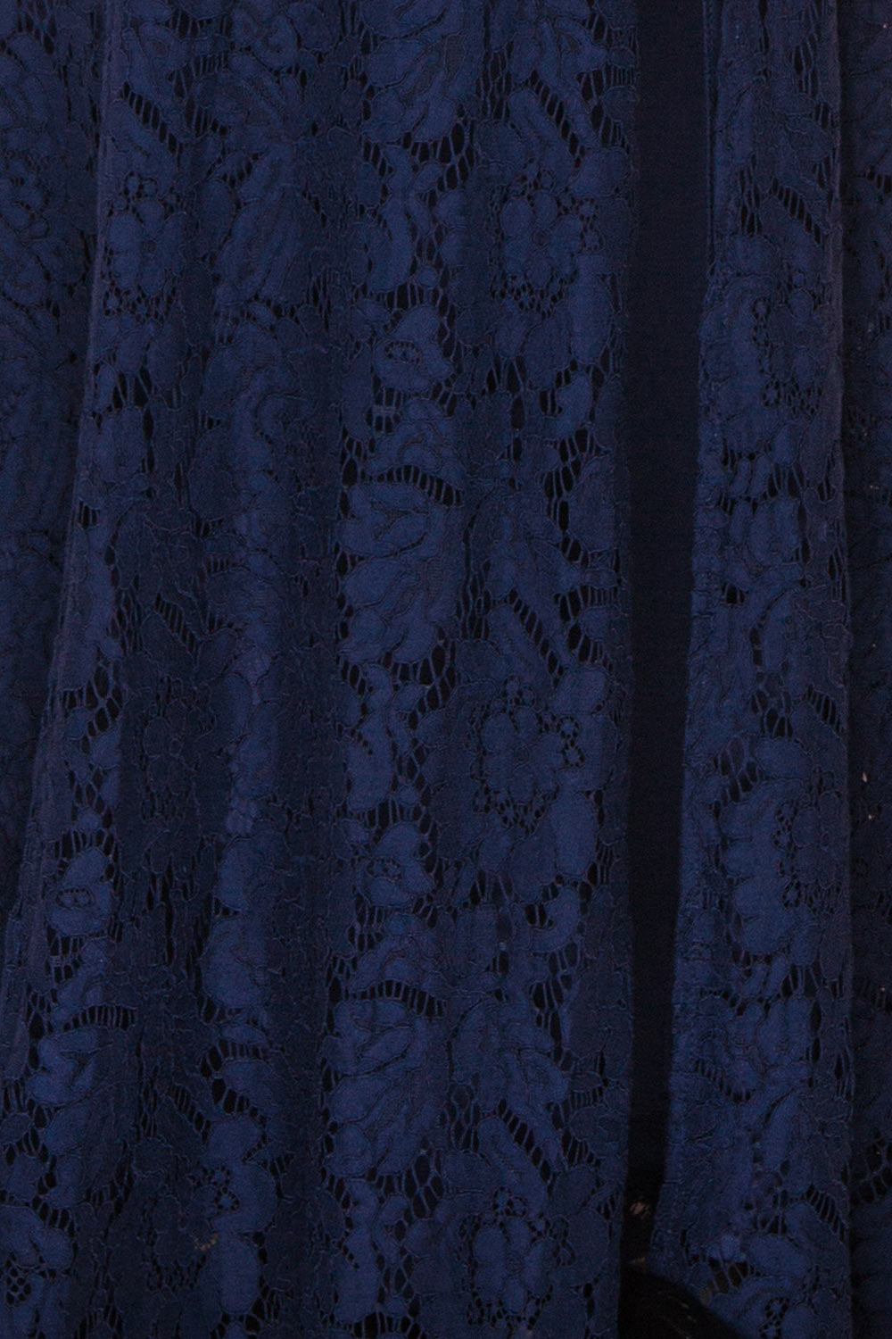 Uranie Navy Blue Lace Mermaid Gown | Boudoir 1861 fabric detail