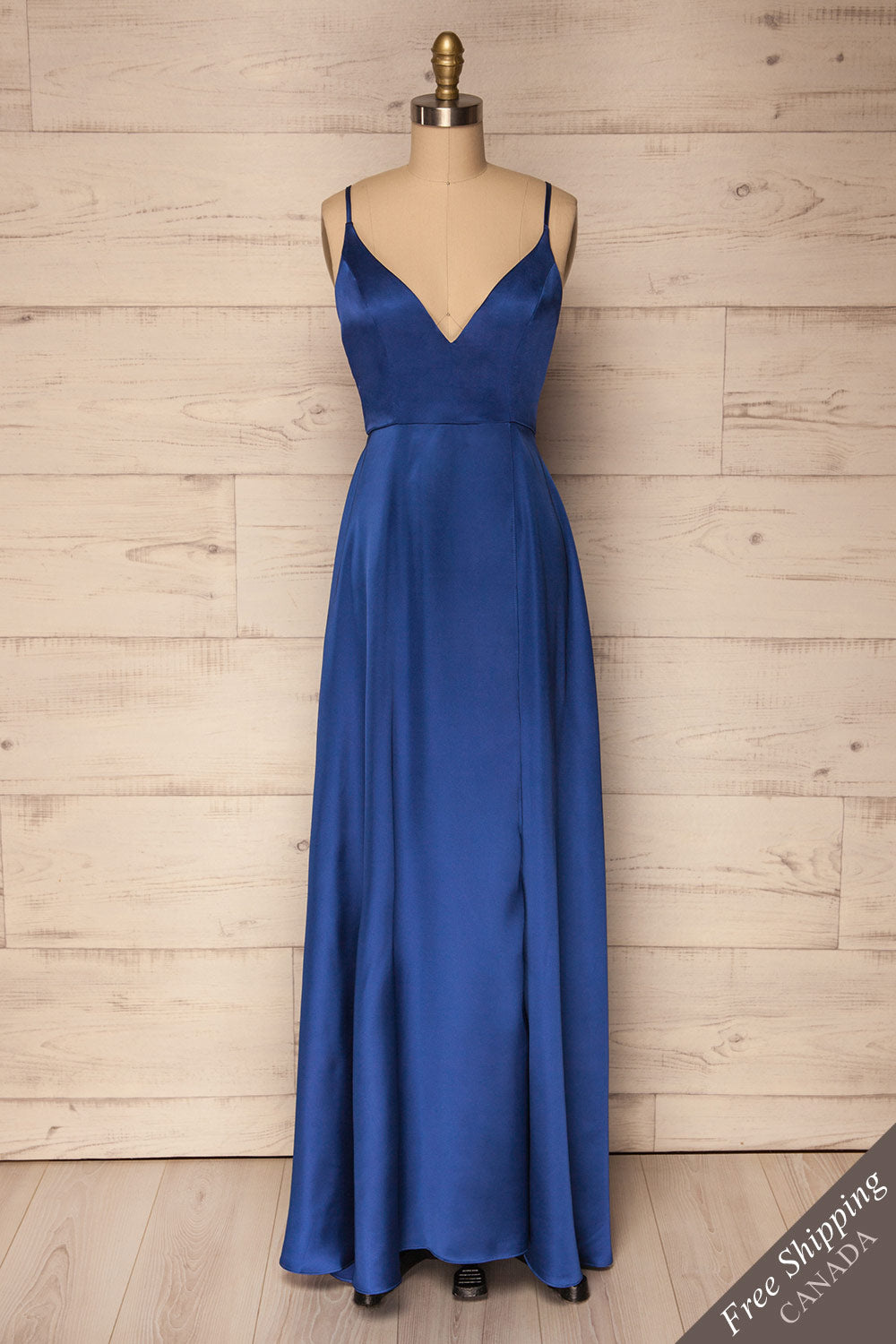 Vabres Saphir Blue Satin Mermaid Gown | La Petite Garçonne