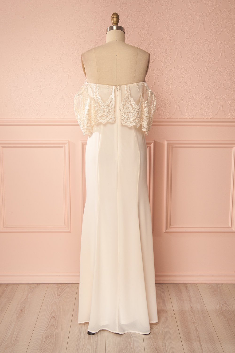 Vaihi Cream Embroidered Ruffle Bustier Mermaid Gown | Boudoir 1861