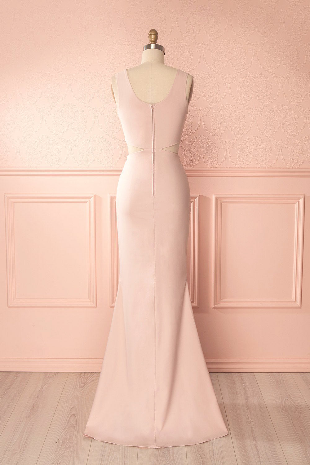 Vallata Blush Cut-Outs Mermaid Gown | Boudoir 1861 back view