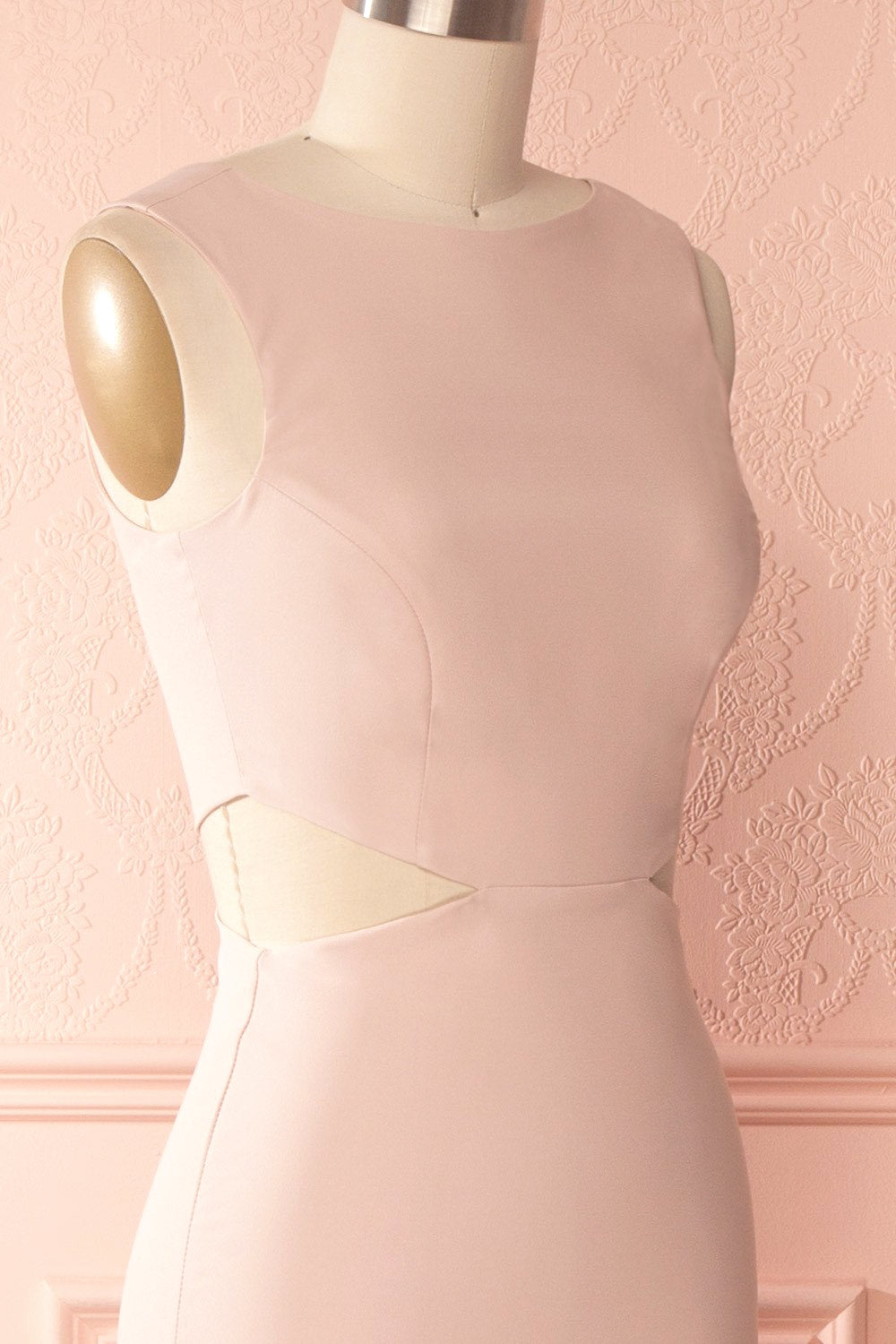 Vallata Blush Cut-Outs Mermaid Gown | Boudoir 1861 side close up