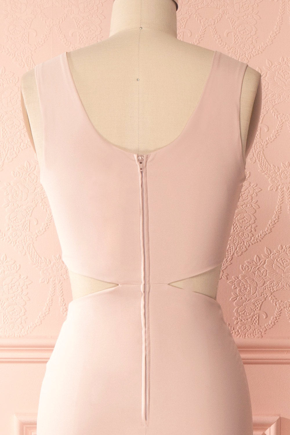 Vallata Blush Cut-Outs Mermaid Gown | Boudoir 1861 back close up