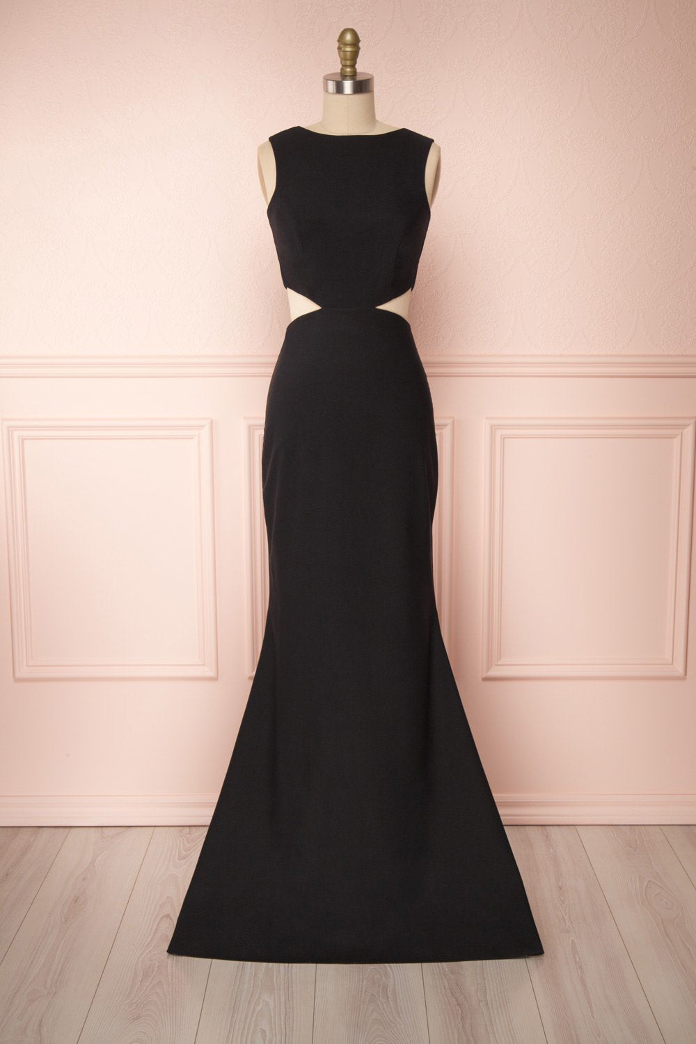 Vallata Black Cut-Outs Mermaid Gown | La Petite Garçonne