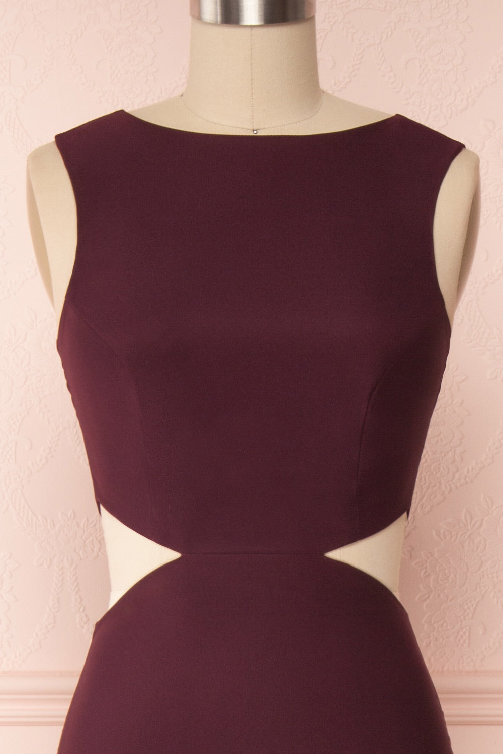 Vallata Wine Burgundy Maxi Dress | La Petite Garçonne Chpt. 2 front close up