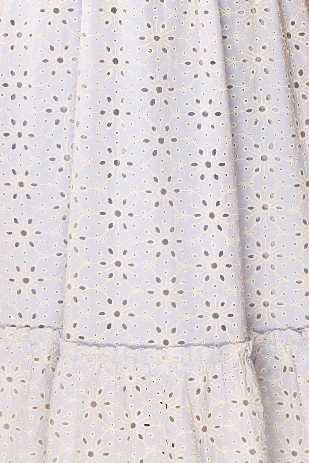 Vanolie Baby Blue English Embroidered Dress | Boutique 1861 fabric